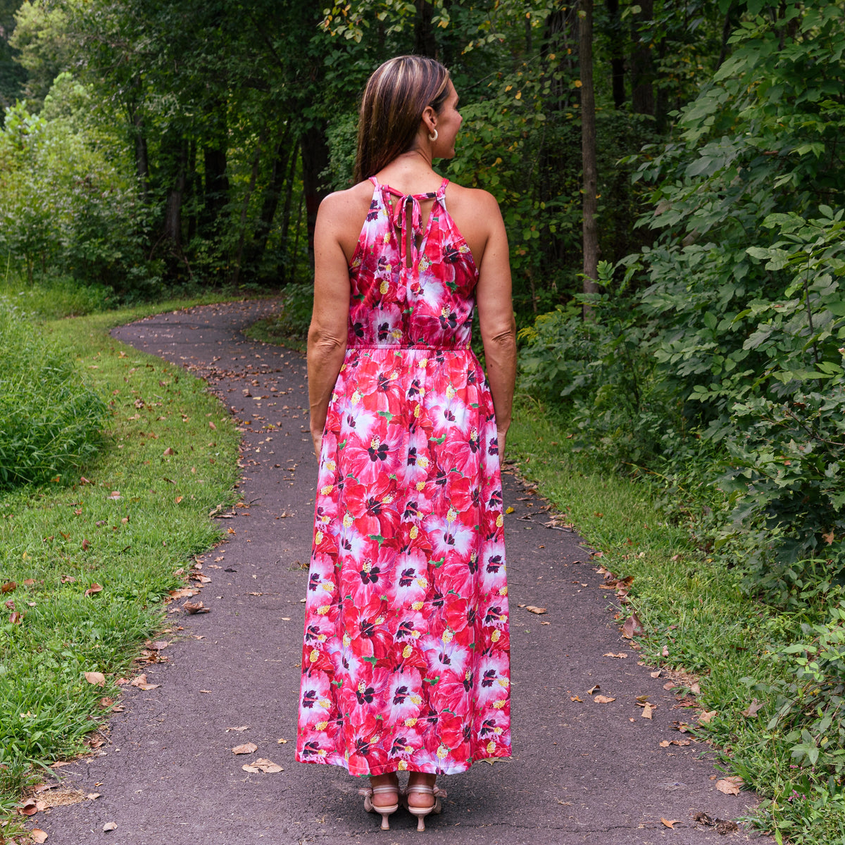 Hibiscus Maxi Dress with Pockets