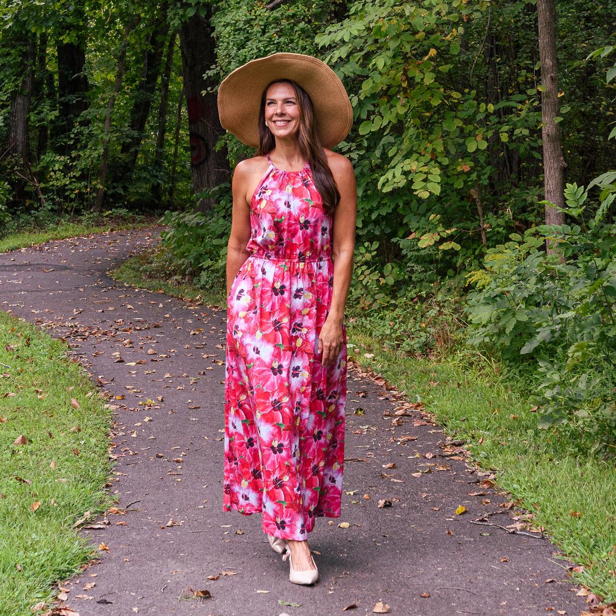 Hibiscus Maxi Dress with Pockets