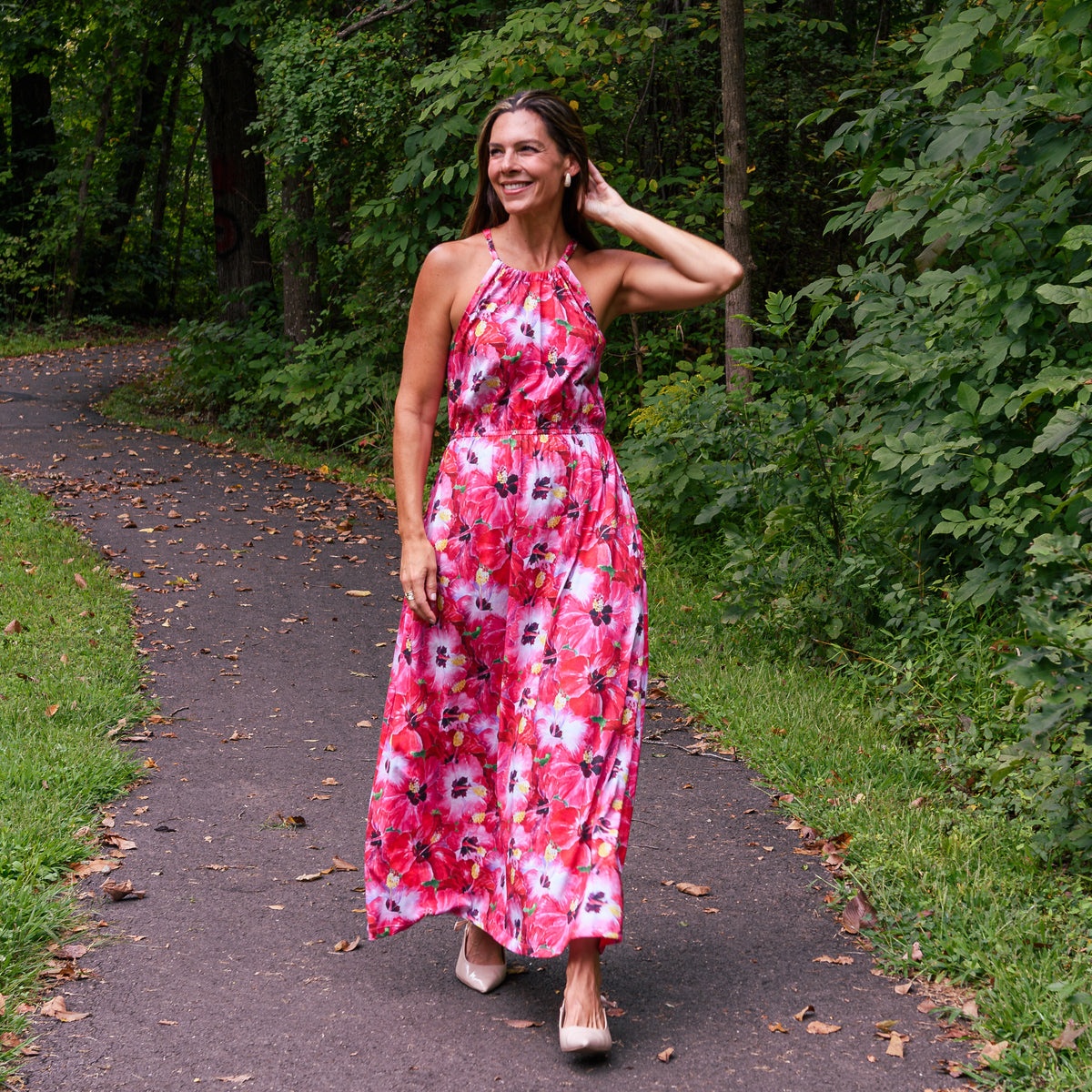 Hibiscus Maxi Dress with Pockets