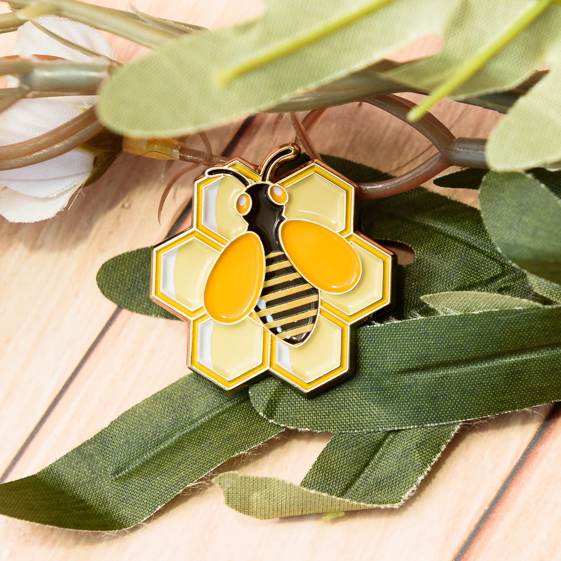 Bee Honeycomb Enamel Pin