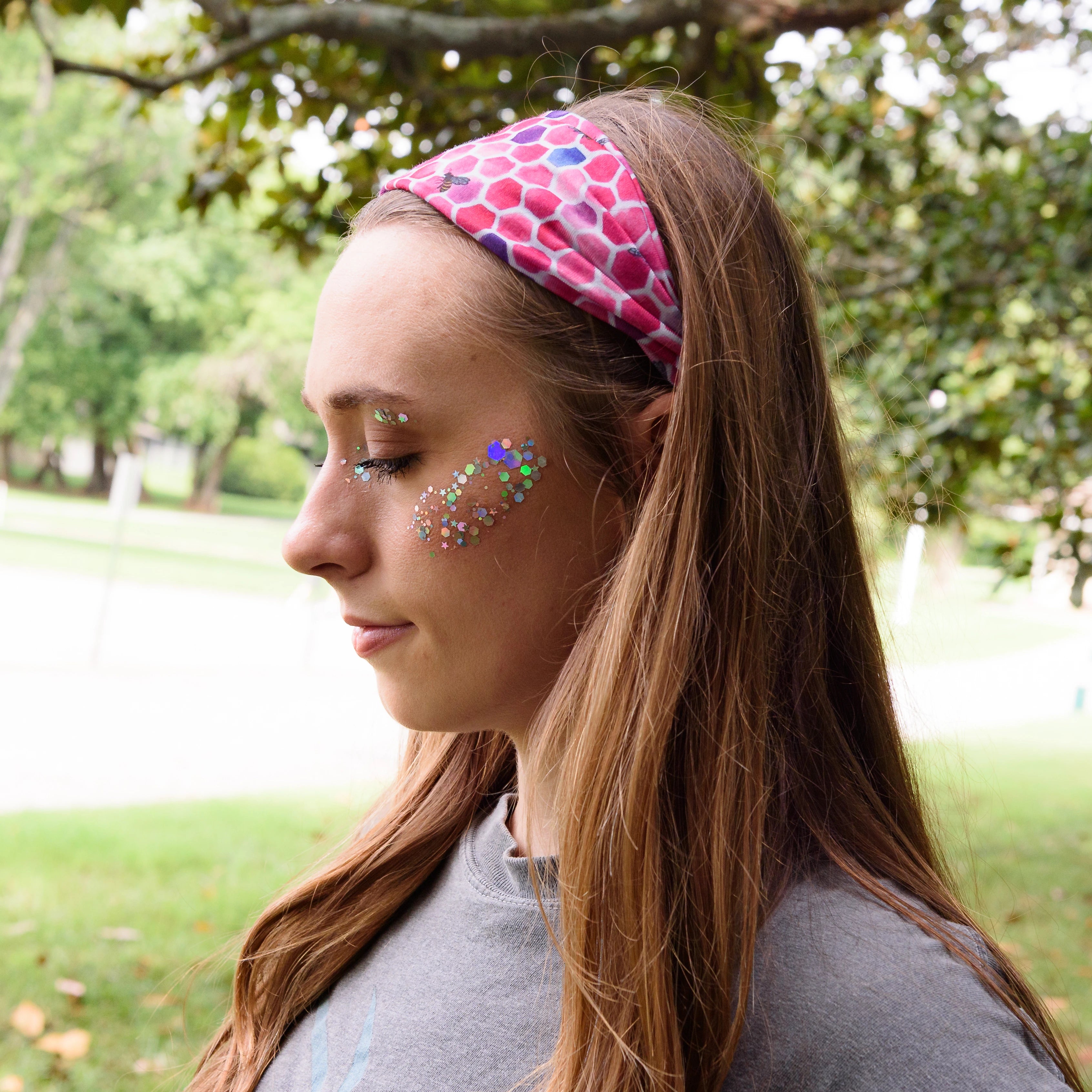 Rosy Honeycomb Headband