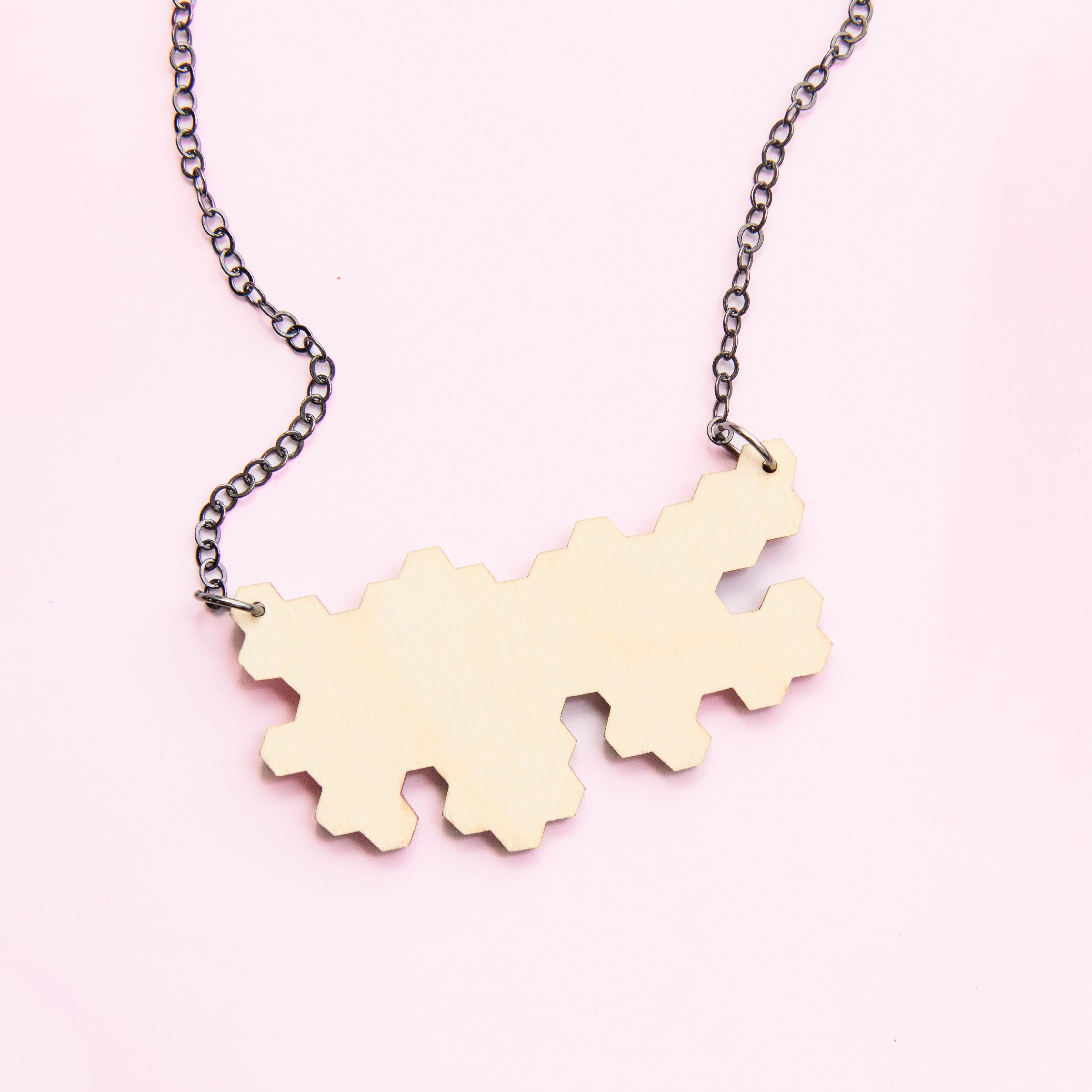 Honeycomb Wooden Necklace