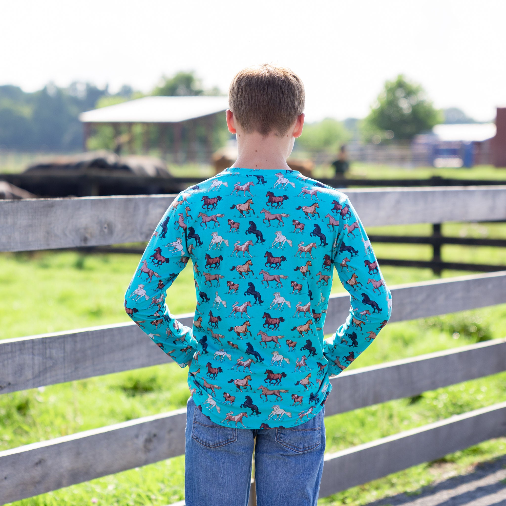 Horsing Around Long Sleeve Kids T-Shirt