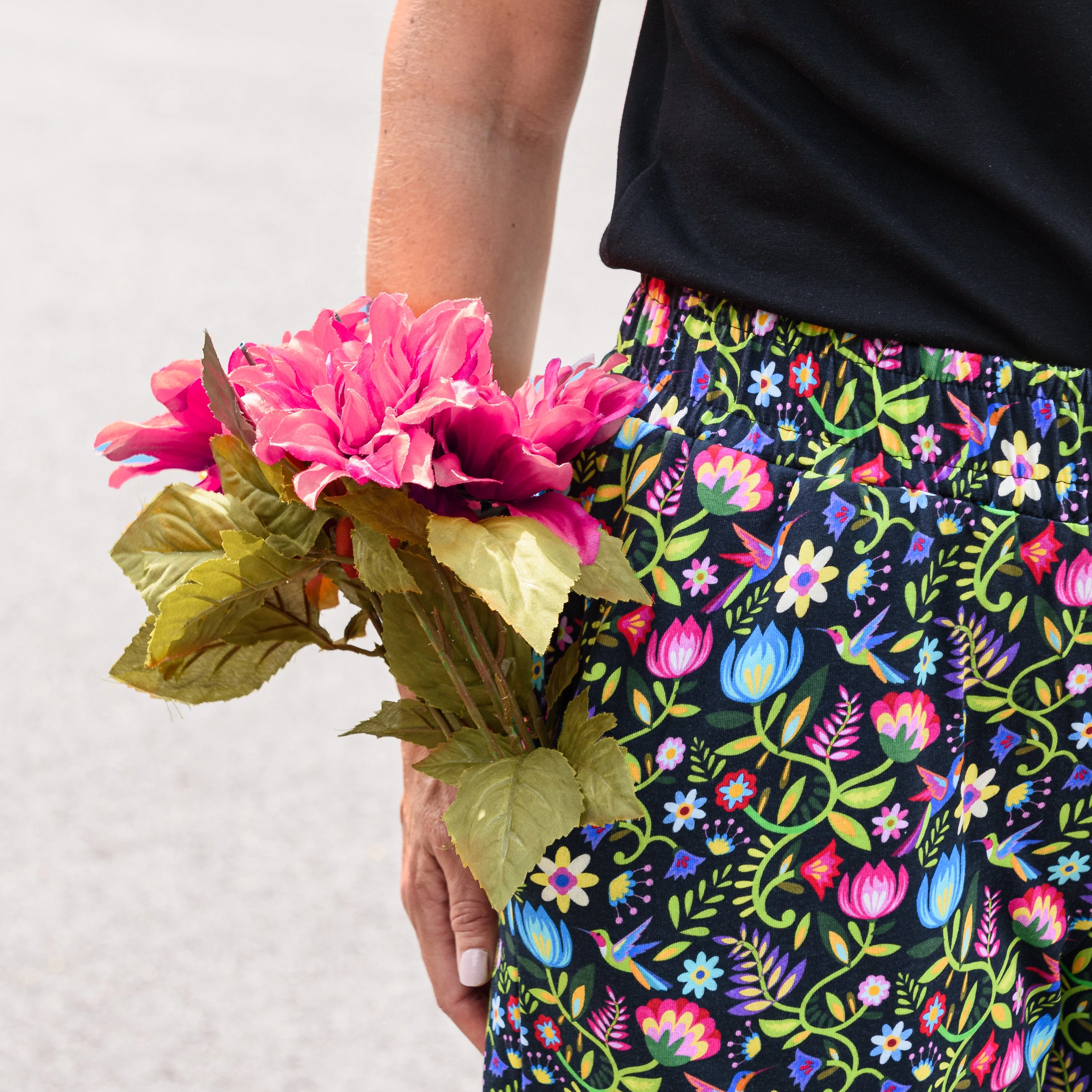 Hummingbird Paradise Palazzo Pants with Pockets