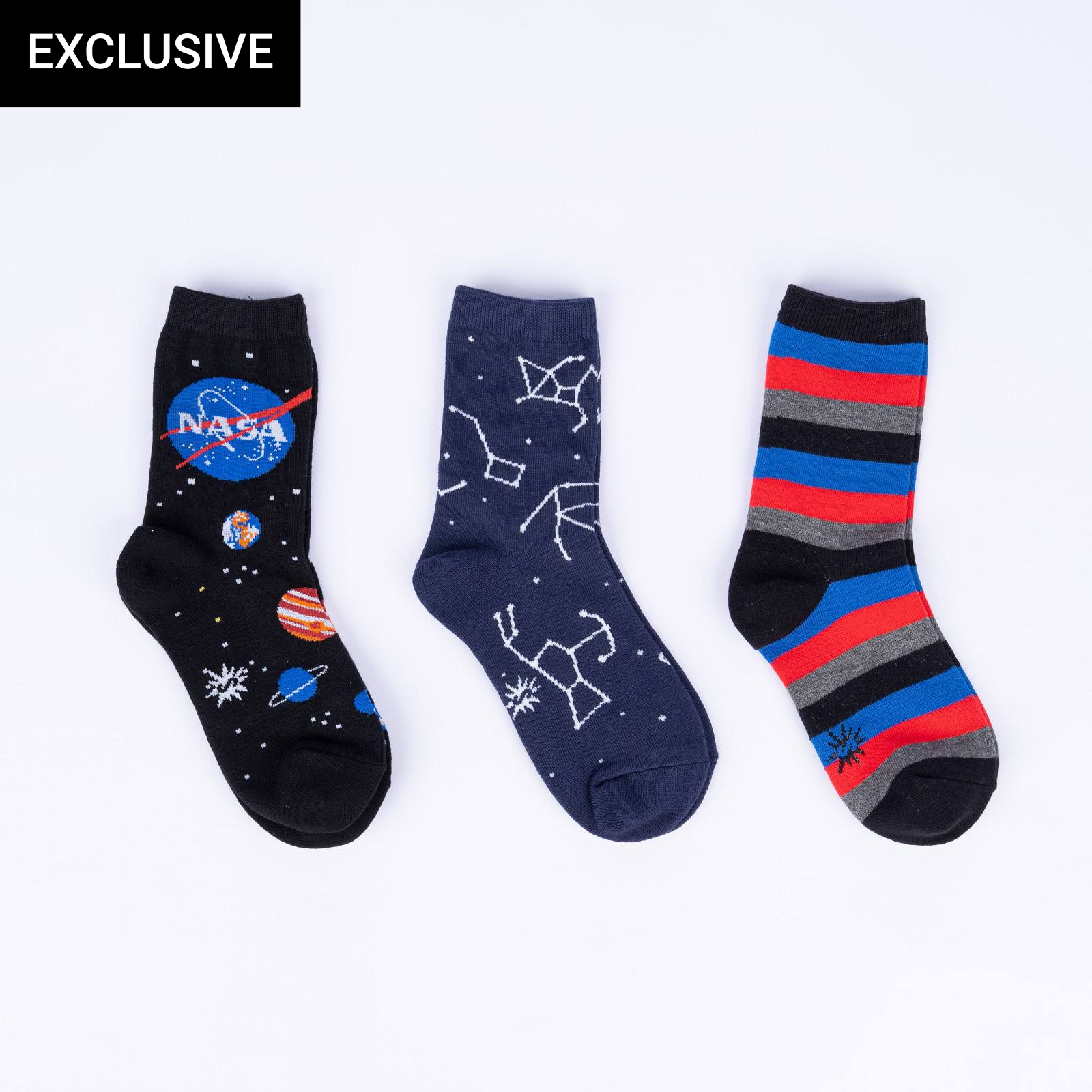 Solar System Junior Crew Socks (3-Pack)