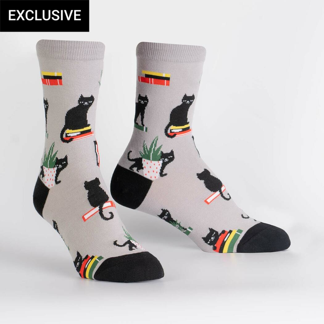 Booked for Meow Crew Socks
