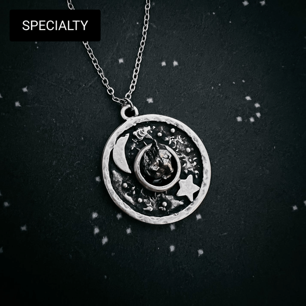 Night Sky Pendant Necklace with Authentic Meteorite