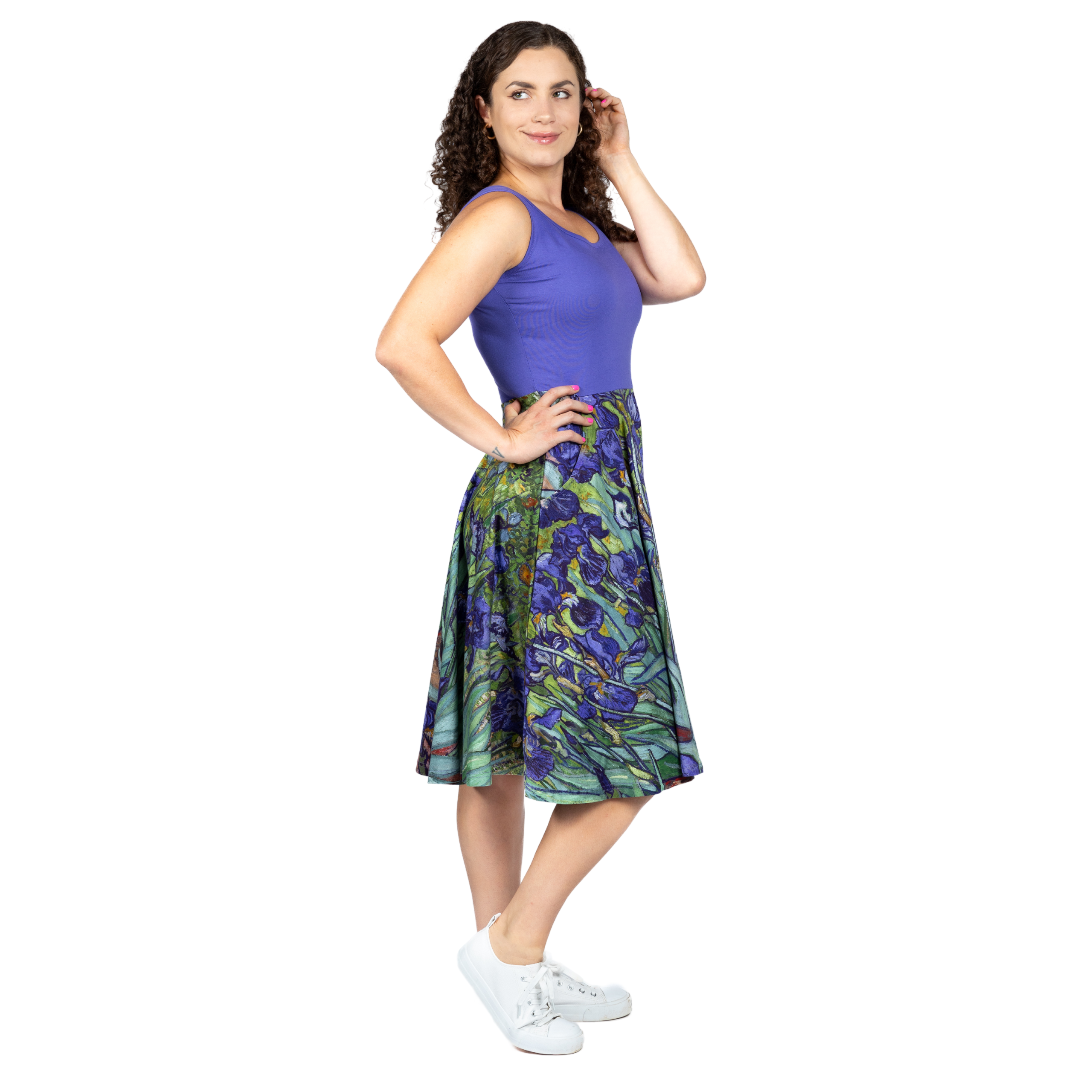 Van Gogh Irises Sleeveless Twirl Dress