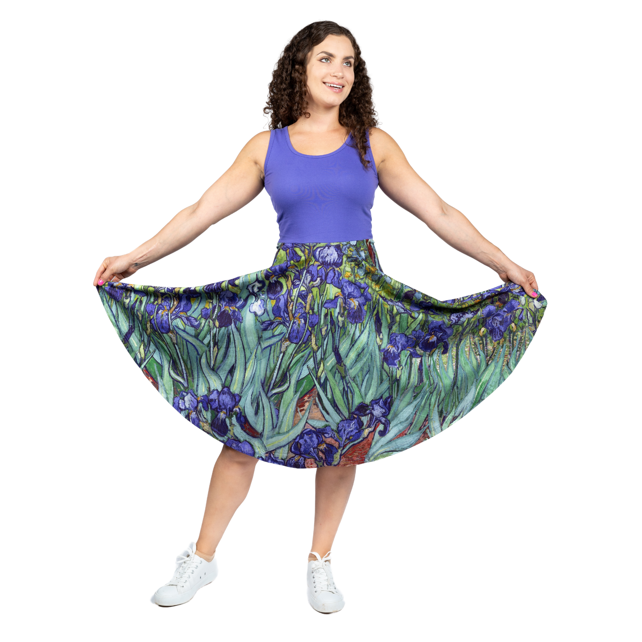 Van Gogh Irises Sleeveless Twirl Dress