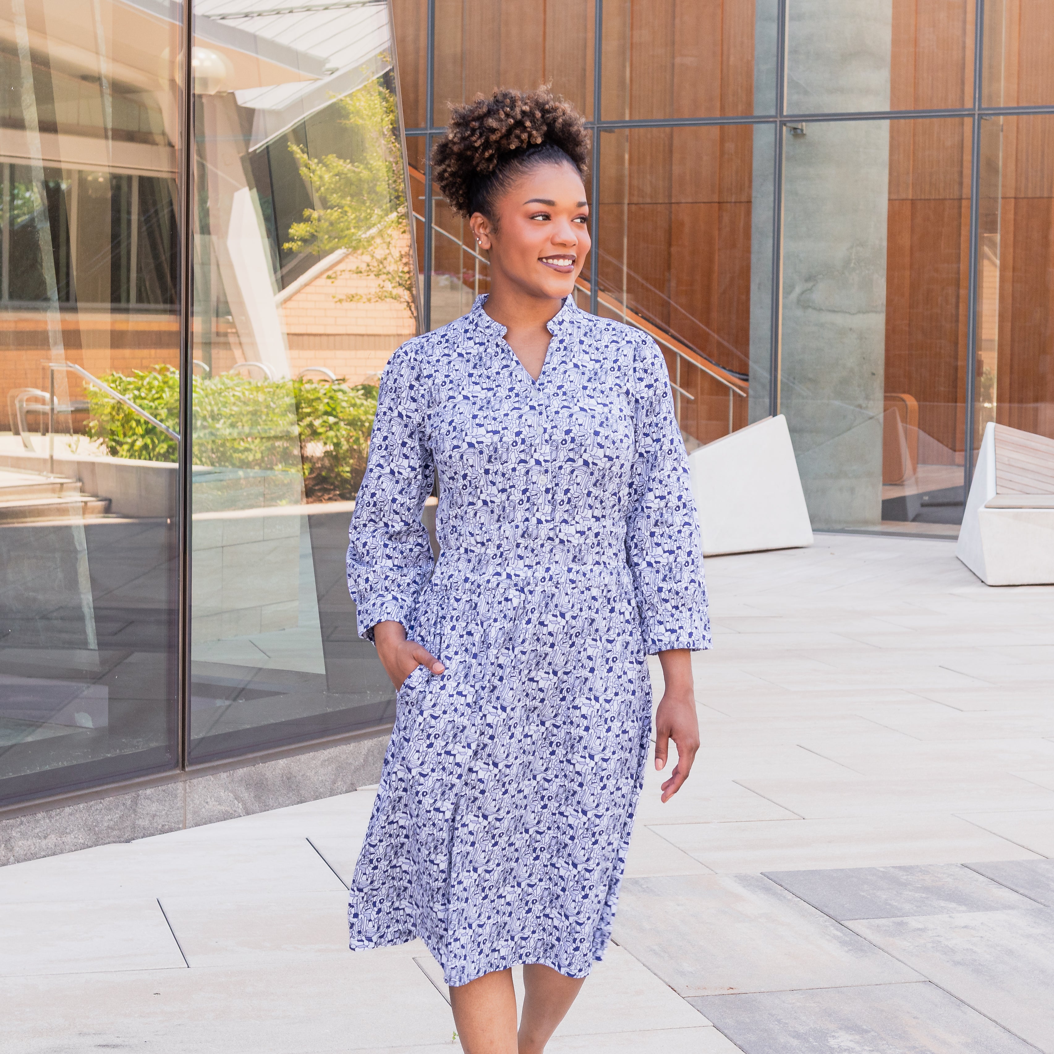 Graffiti Art Dress with Pockets