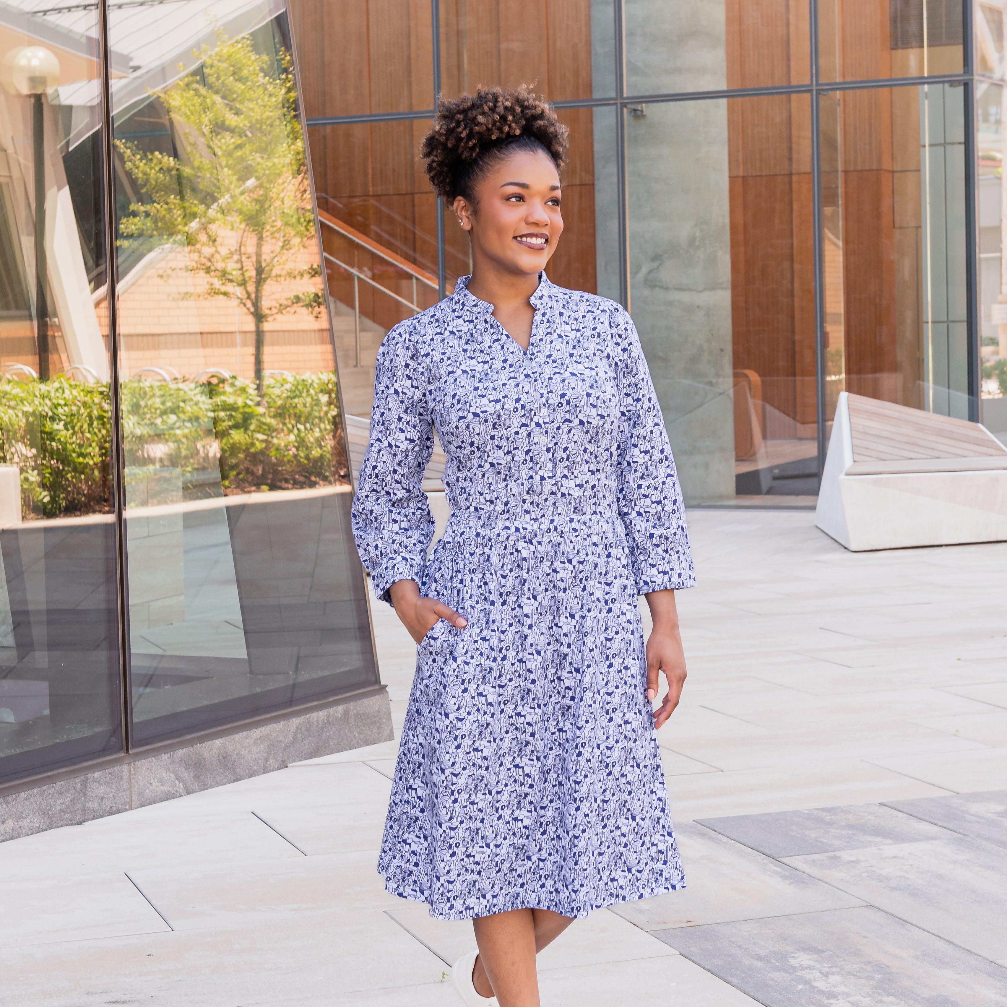 Graffiti Art Dress with Pockets