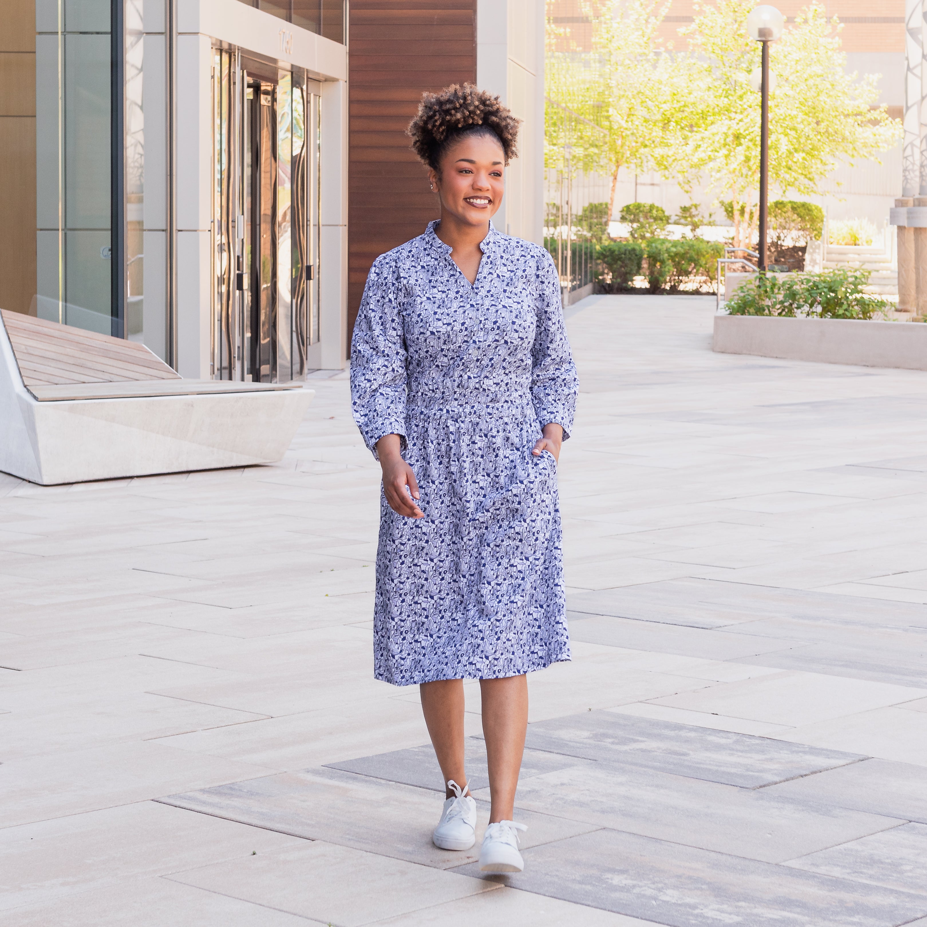 Graffiti Art Dress with Pockets