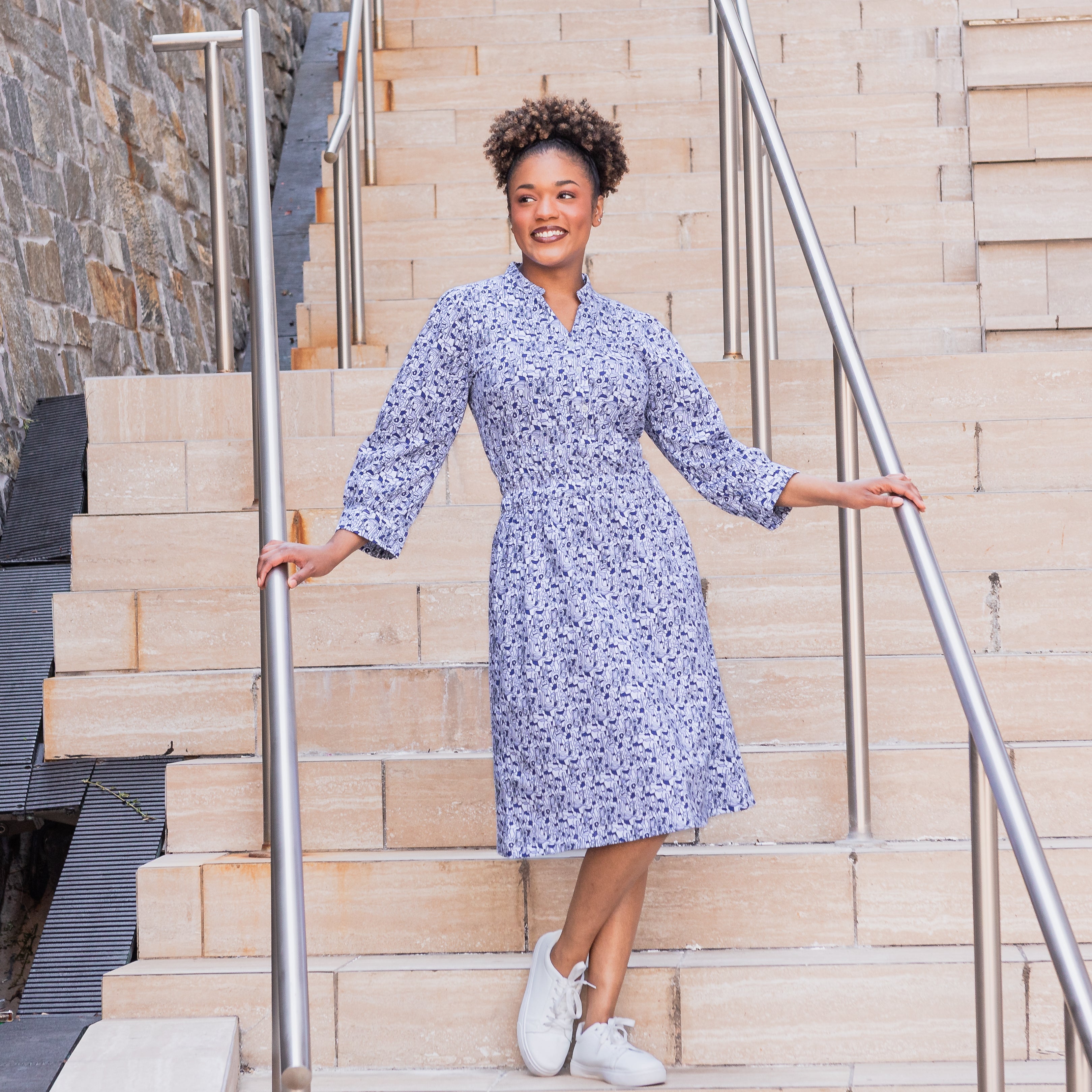 Graffiti Art Dress with Pockets
