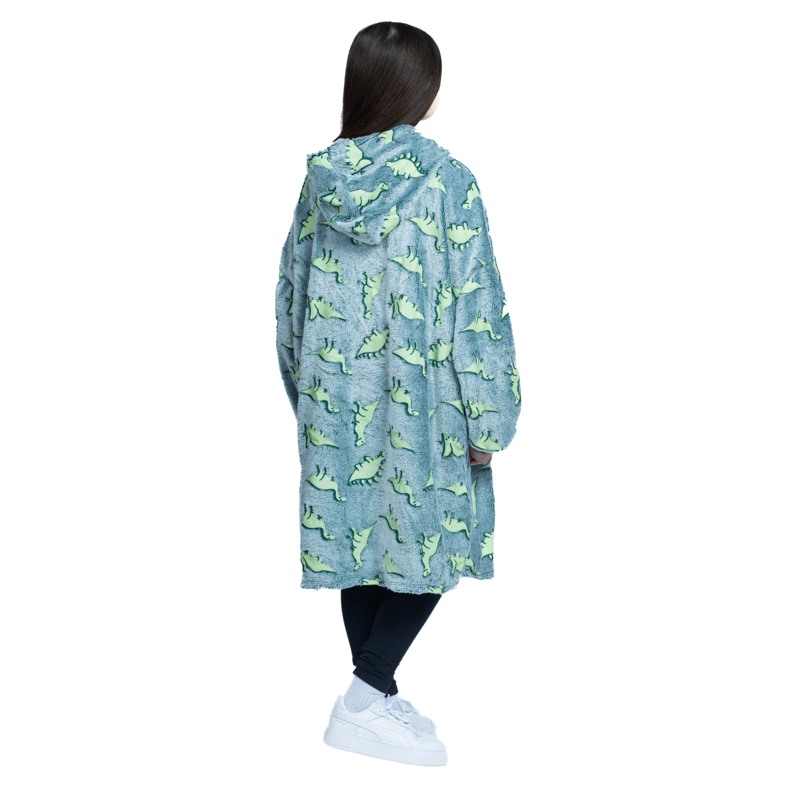 Dino Plushie with Dinosaurs Kids Blanket Hoodie [FINAL SALE]