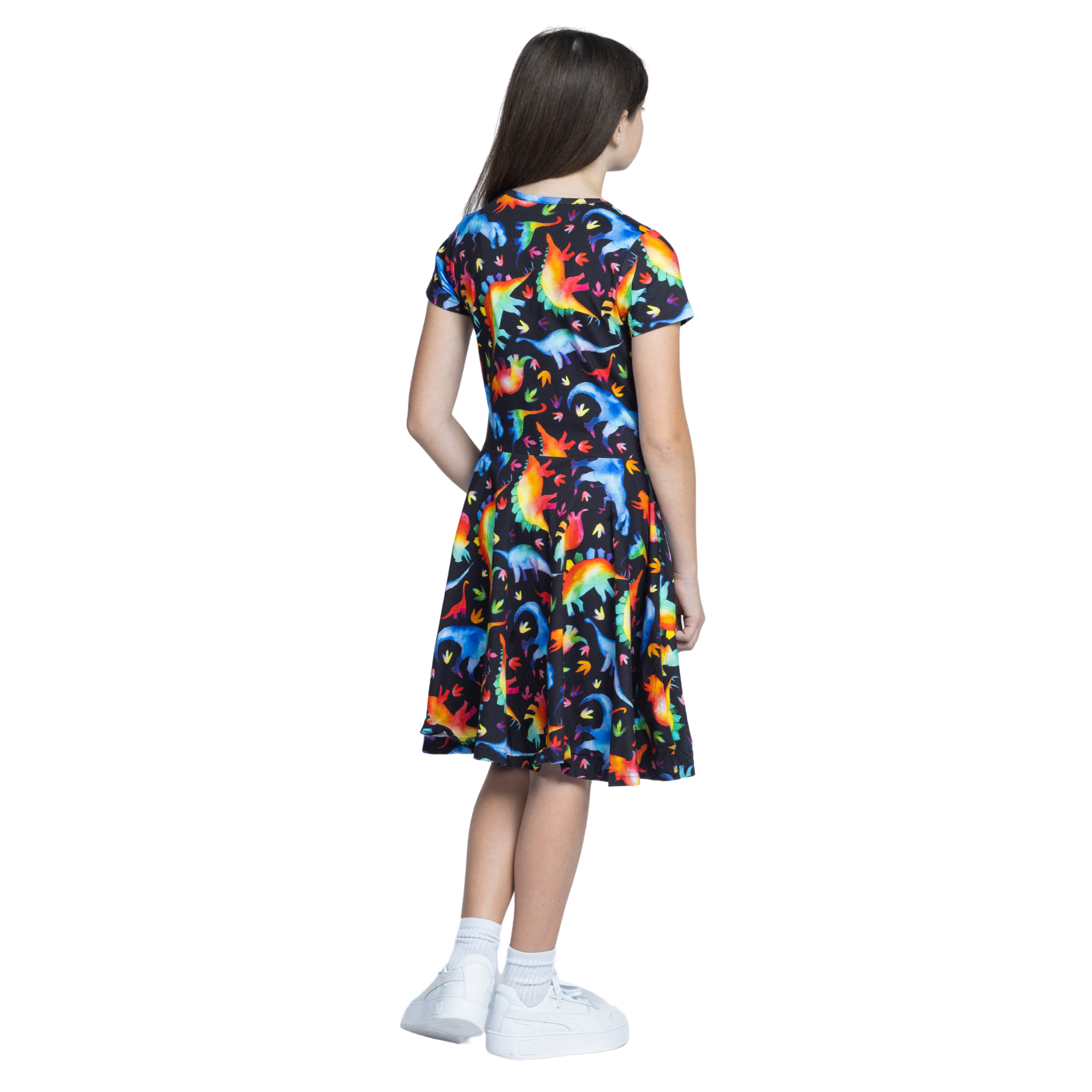 Rainbowsaurus Kids Twirl Dress