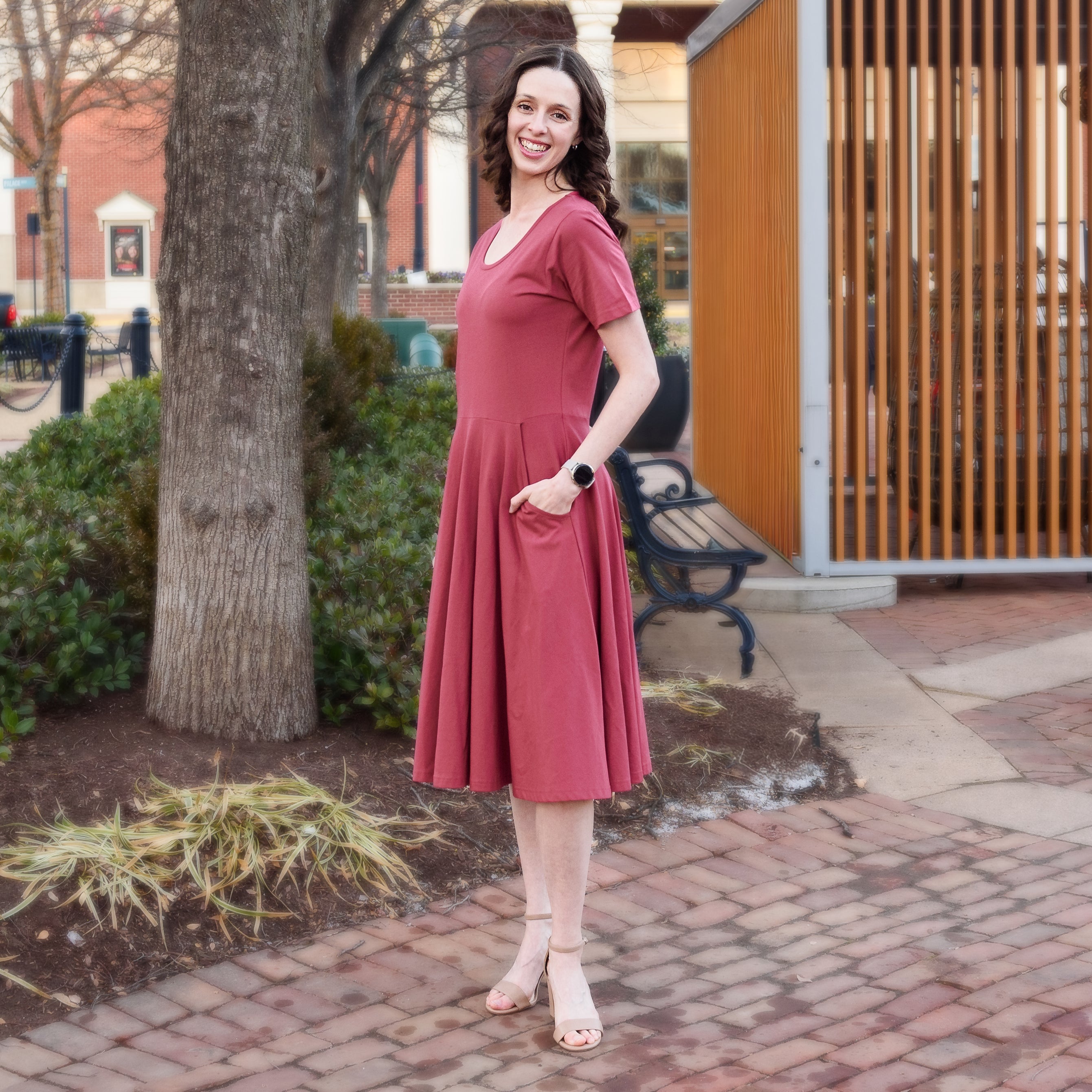 Light Maroon Twirl Dress