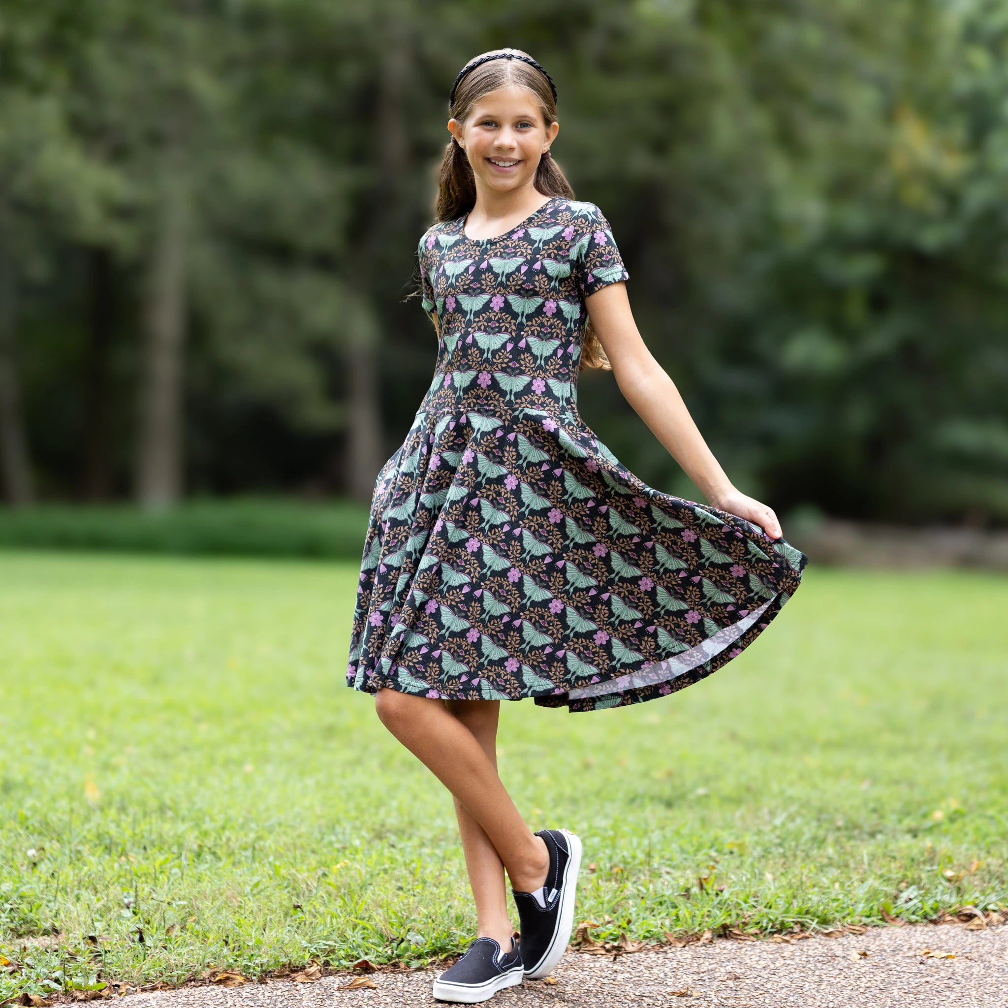 Luna Moth Kids Twirl Dress