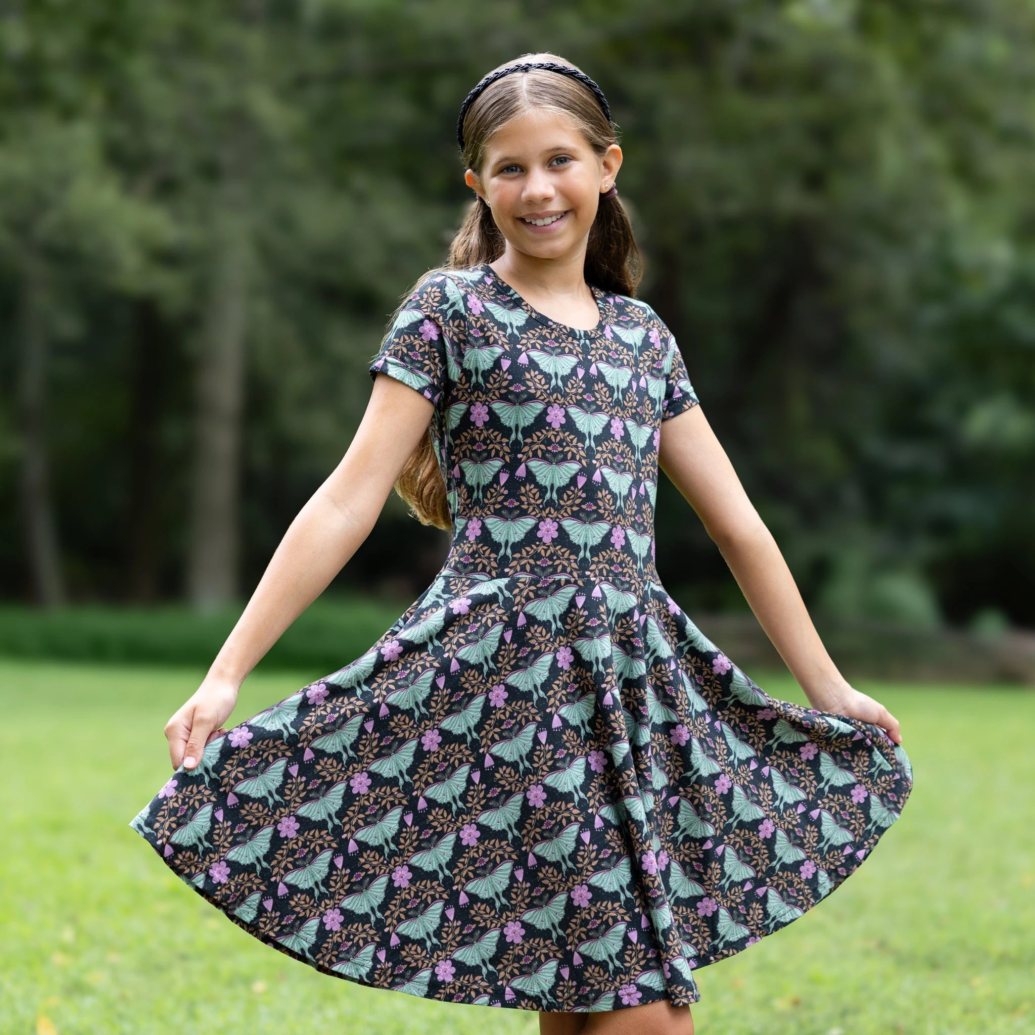 Luna Moth Kids Twirl Dress