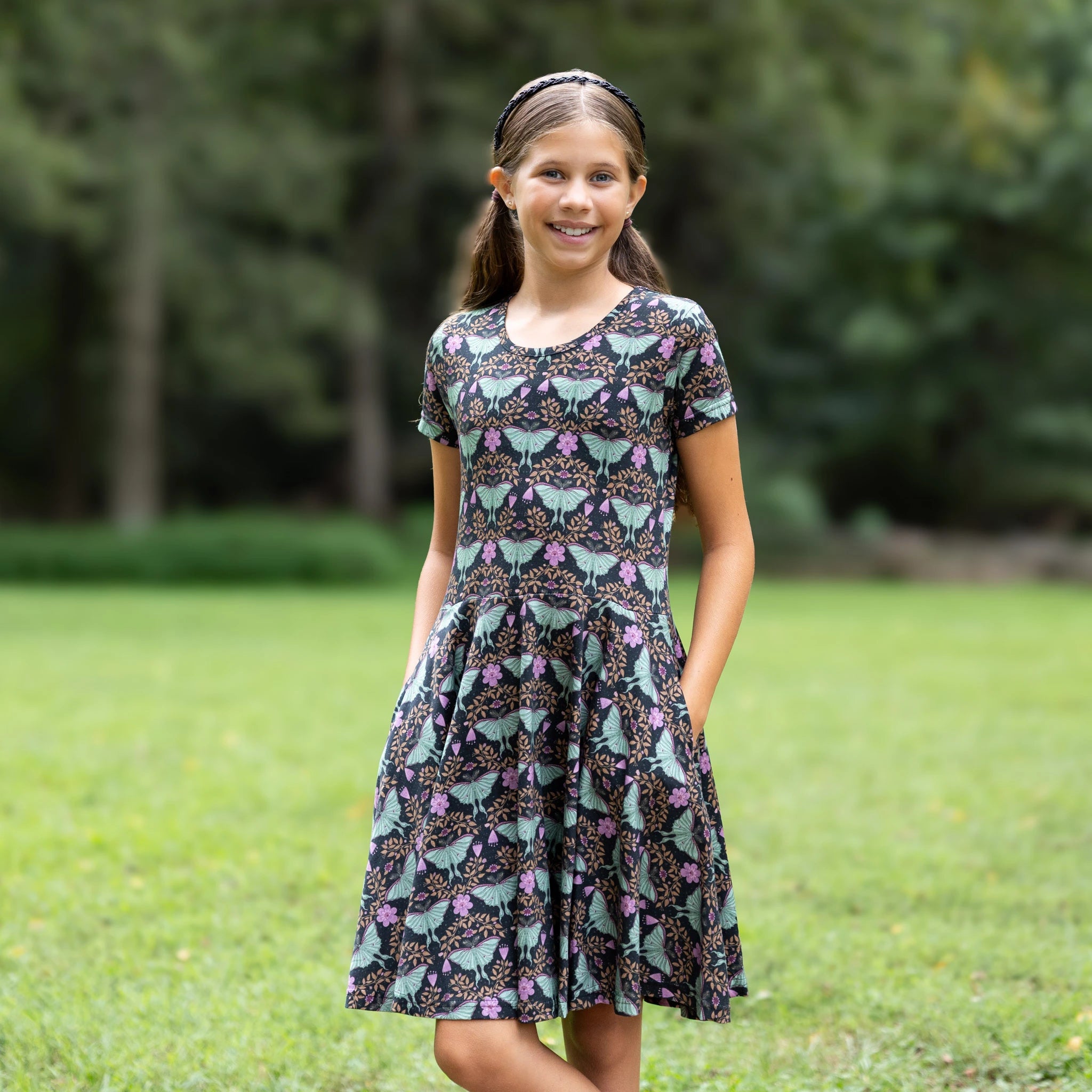 Luna Moth Kids Twirl Dress