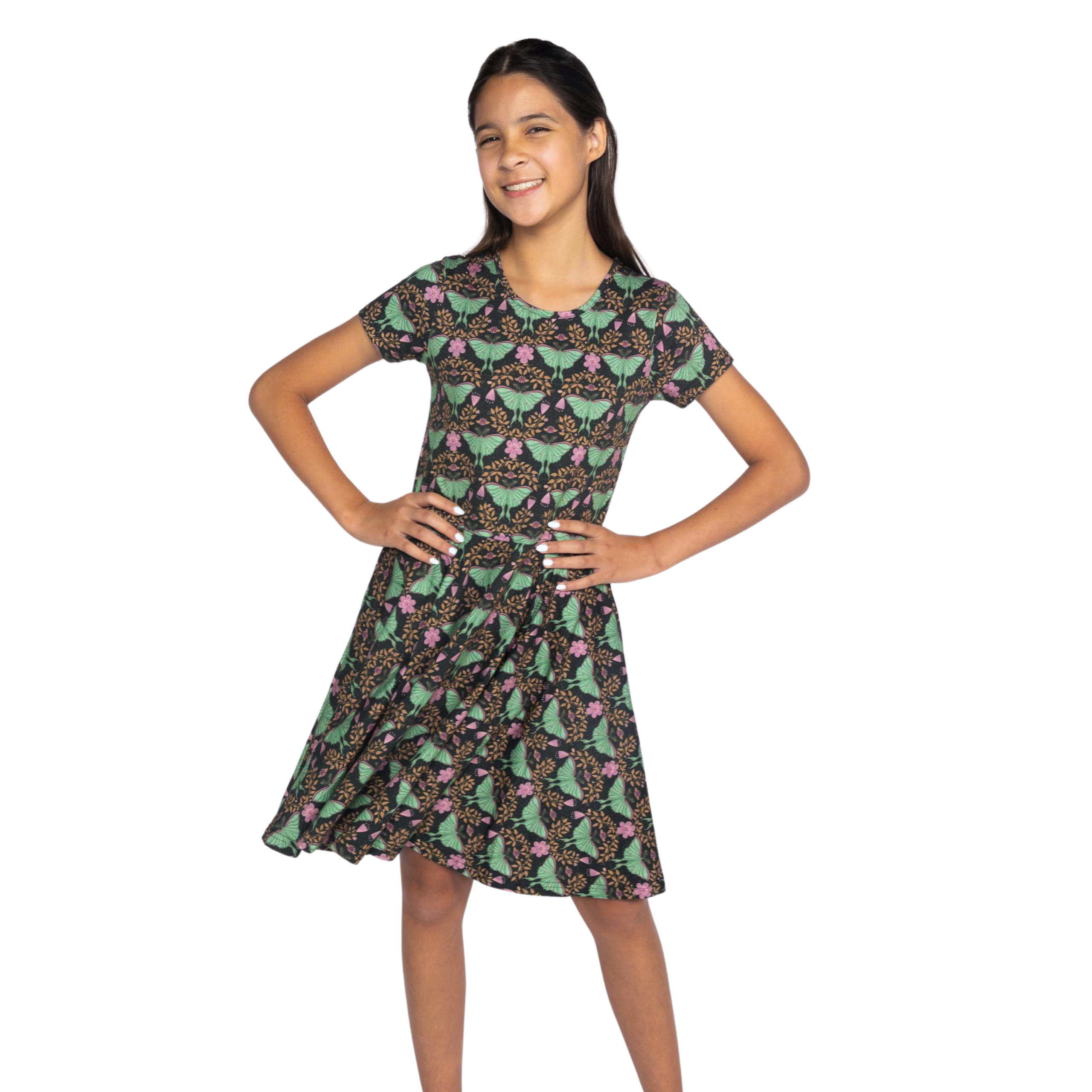 Luna Moth Kids Twirl Dress