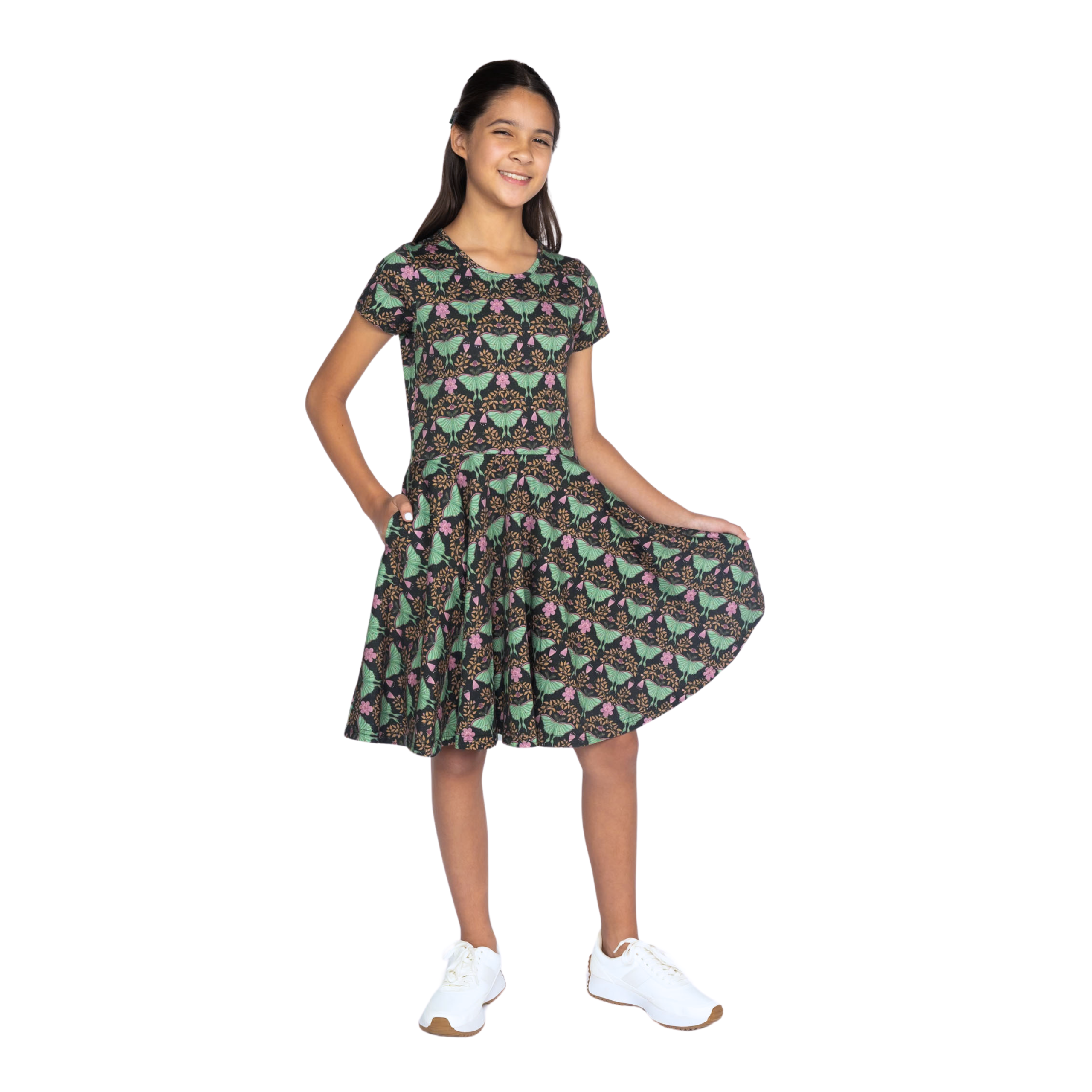 Luna Moth Kids Twirl Dress