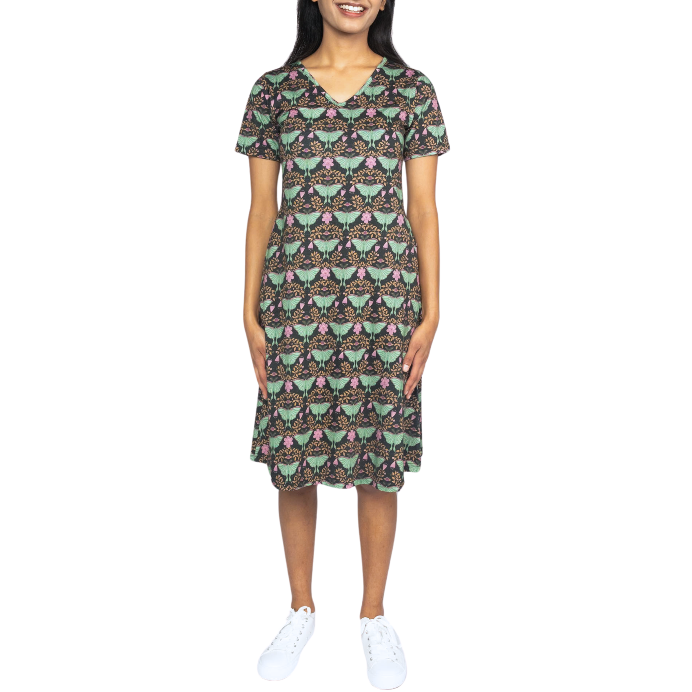 Luna Moth A-Line Dress (No Waist Seam)