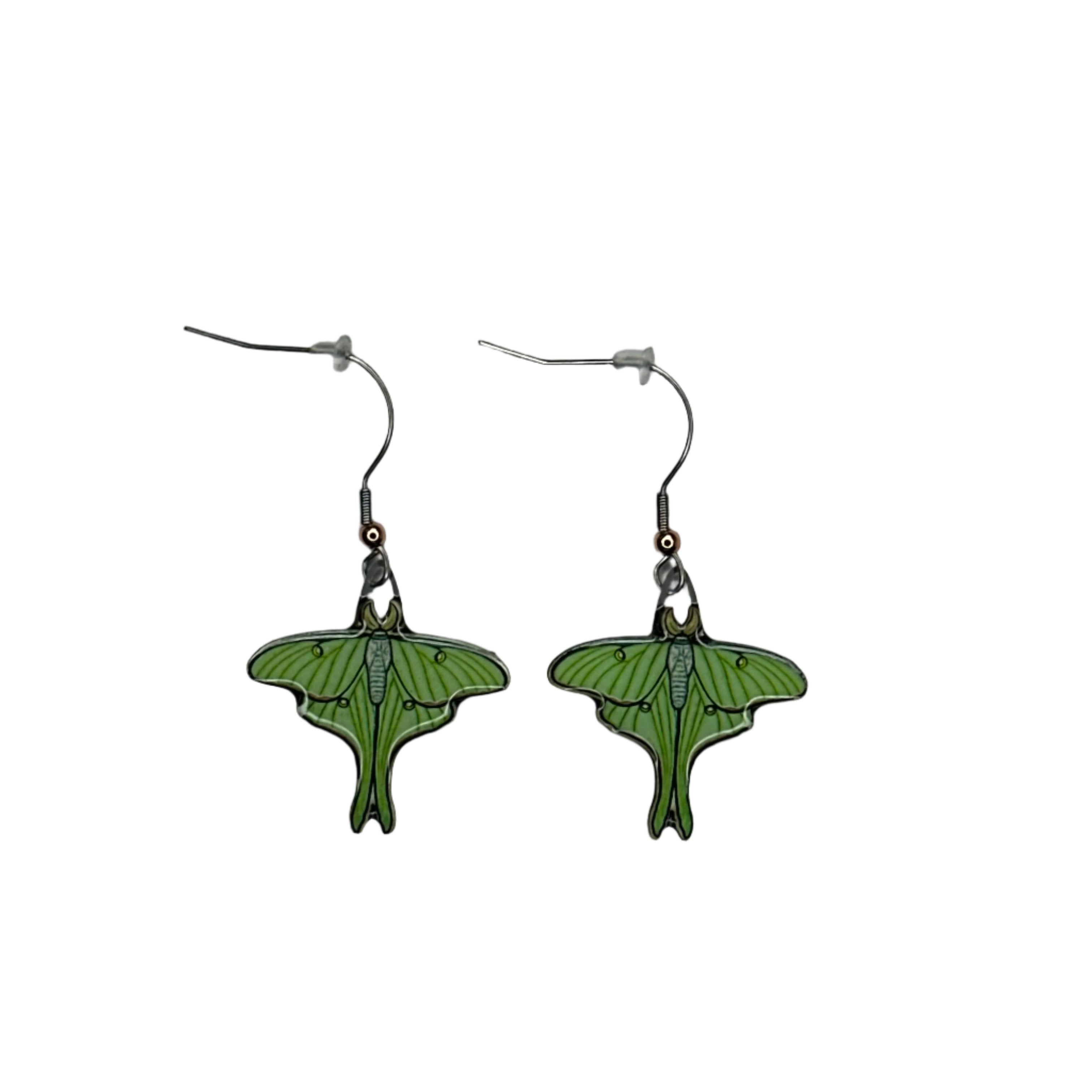 Small Luna Moth Earrings