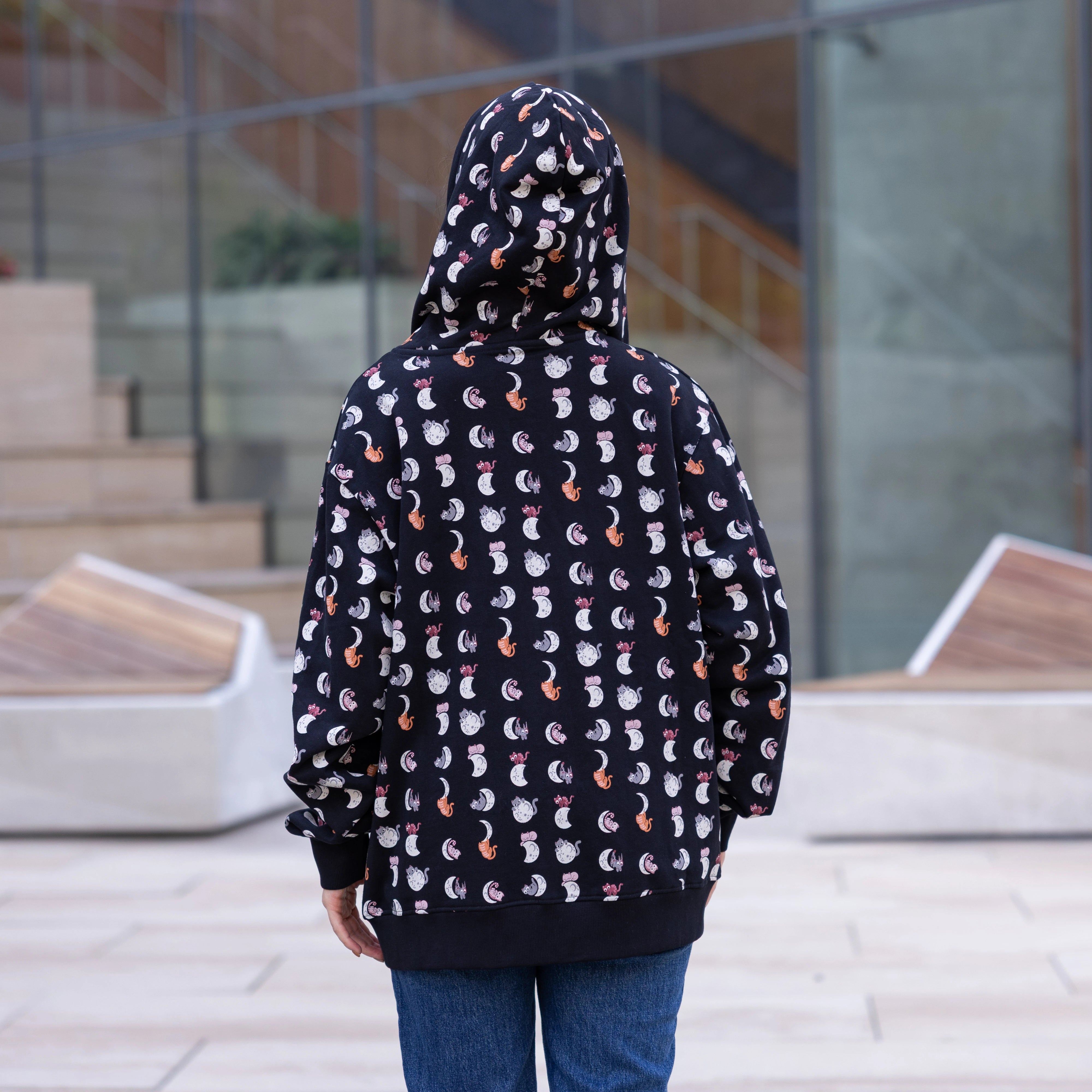 Lunar Kitty Glow-in-the-Dark Unisex Adults Hoodie