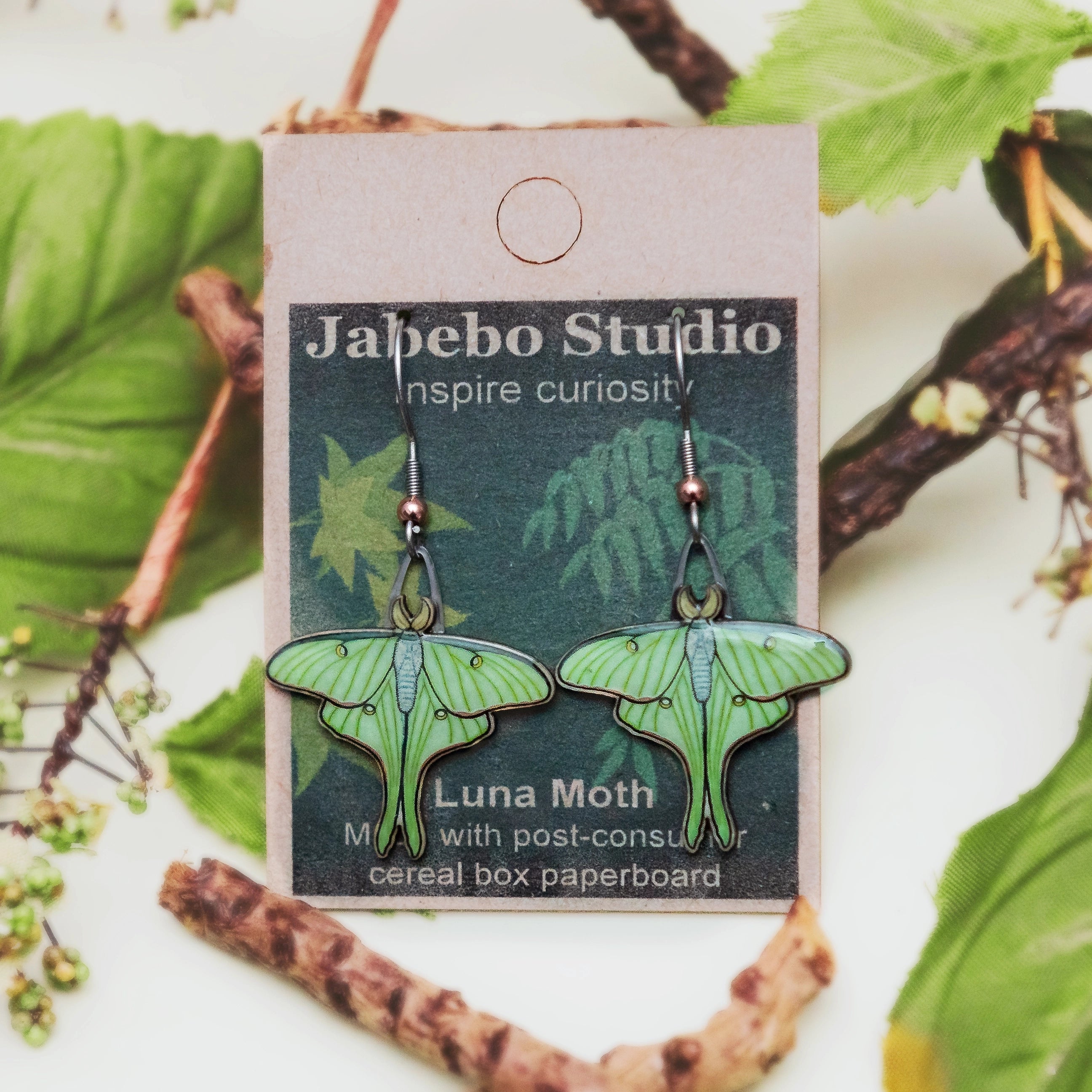 Small Luna Moth Earrings