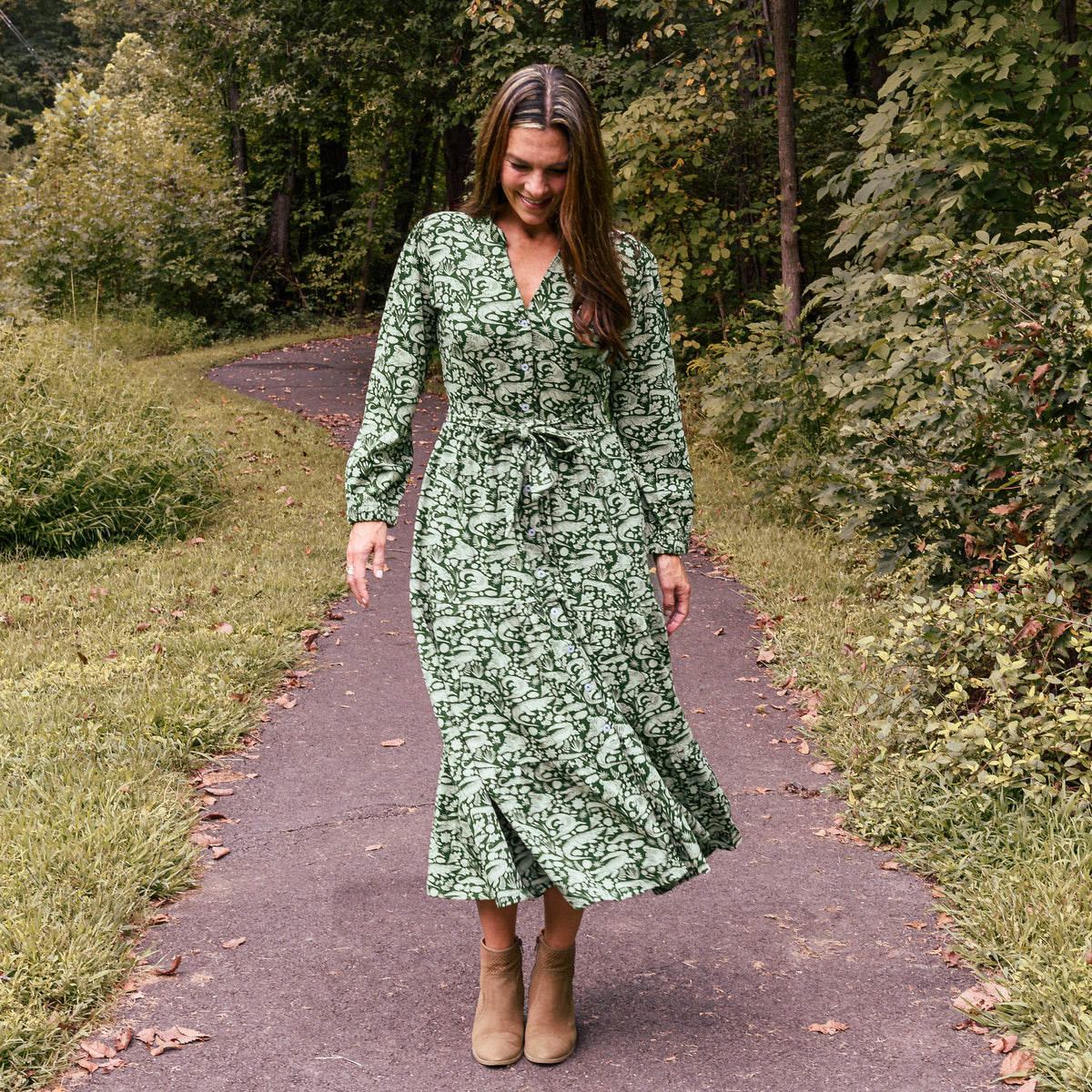 Marsh Majesty Button-Up Midi Dress