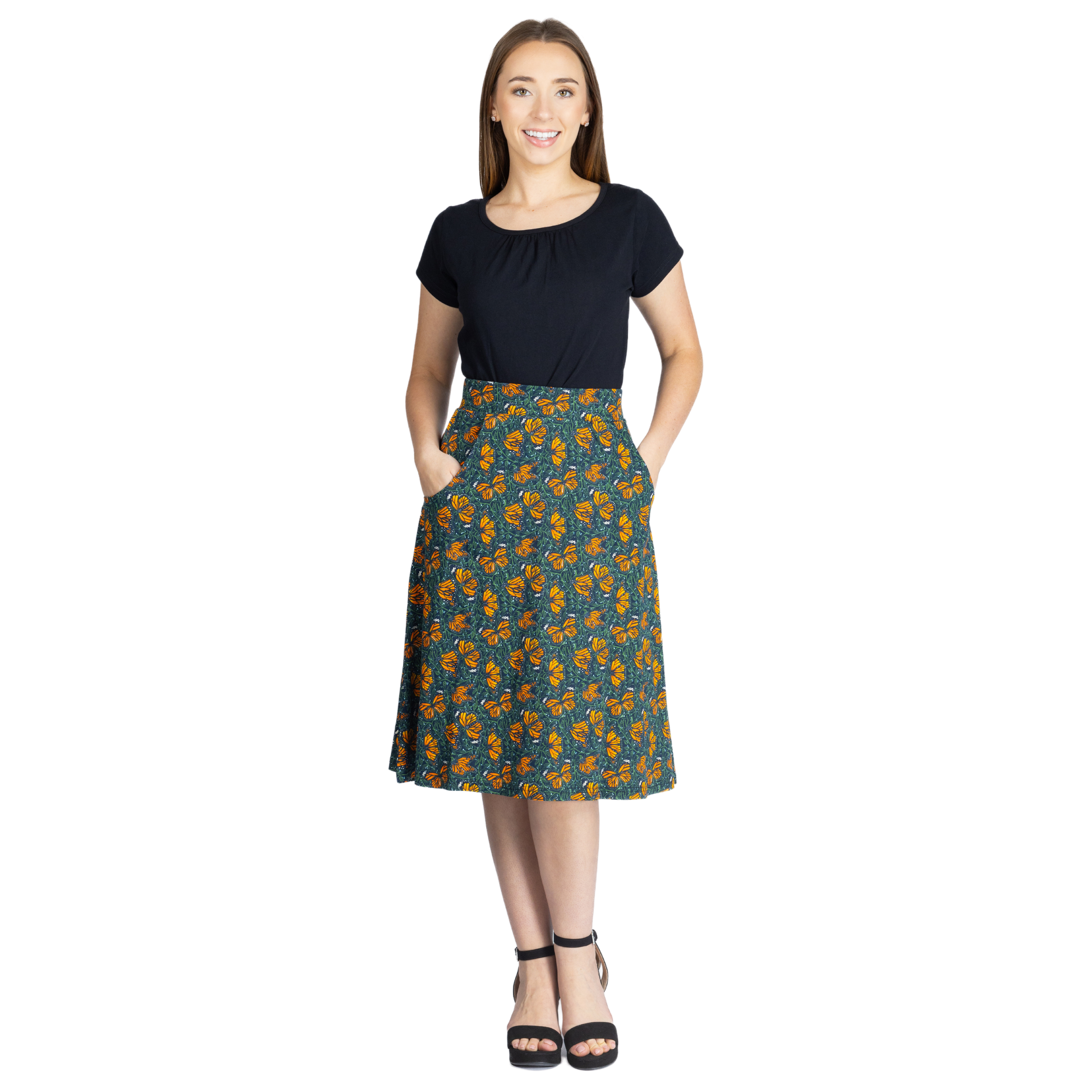 Monarch Butterflies A-Line Skirt