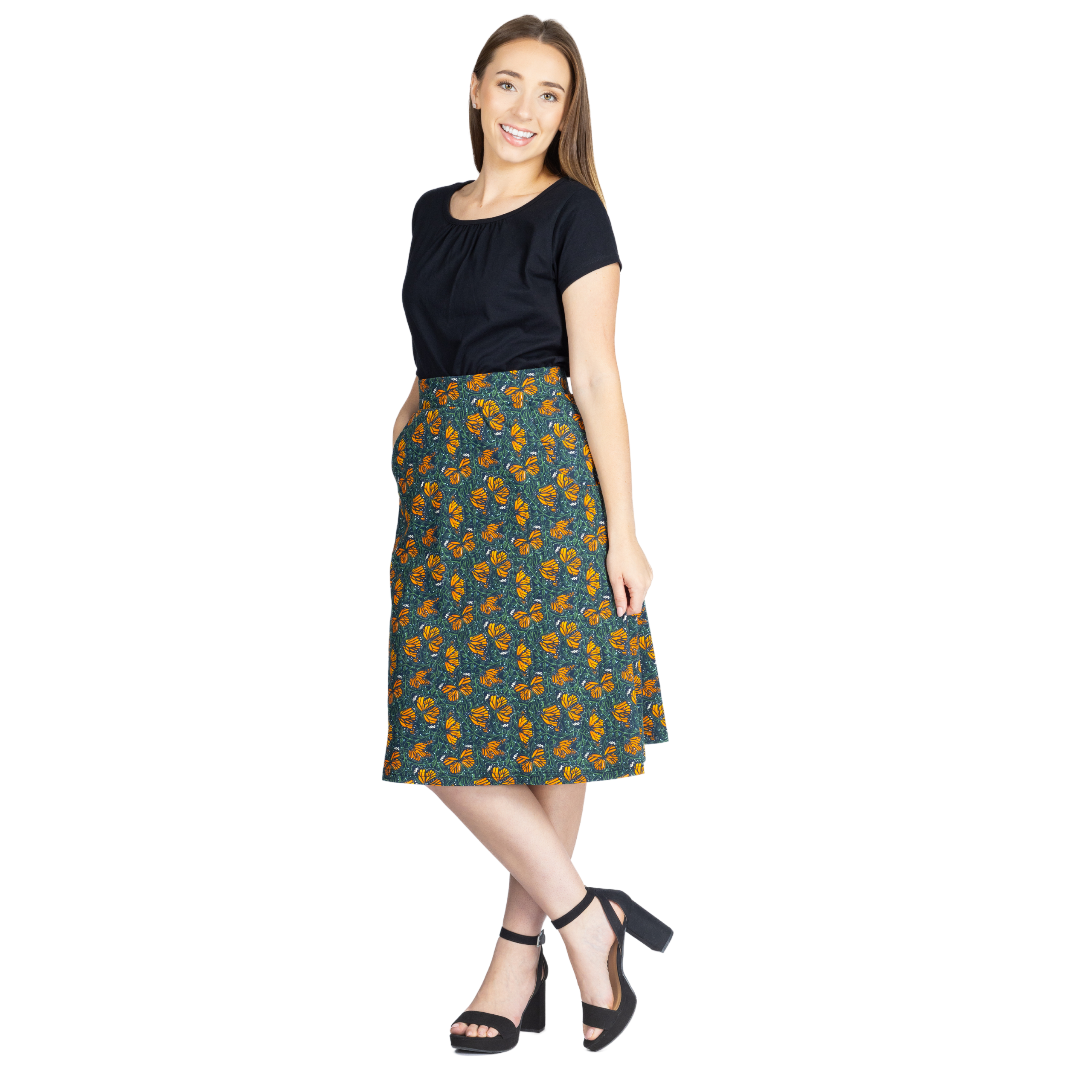 Monarch Butterflies A-Line Skirt