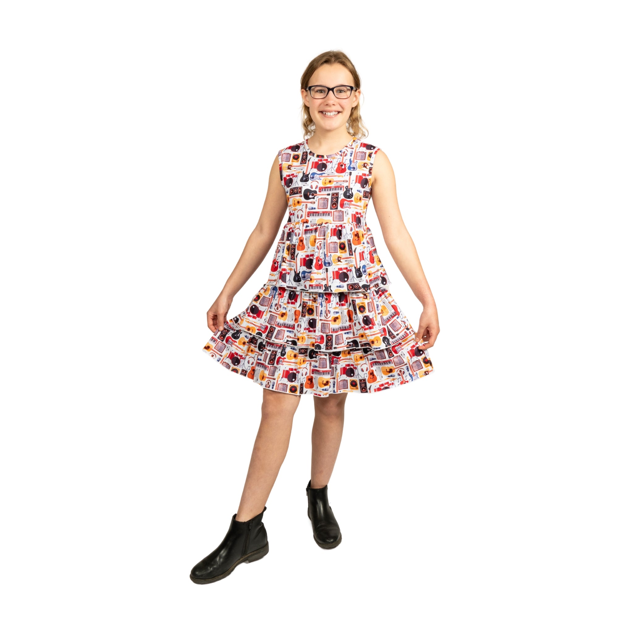 (Pre-order) Musical Instruments Kids Layered Dress
