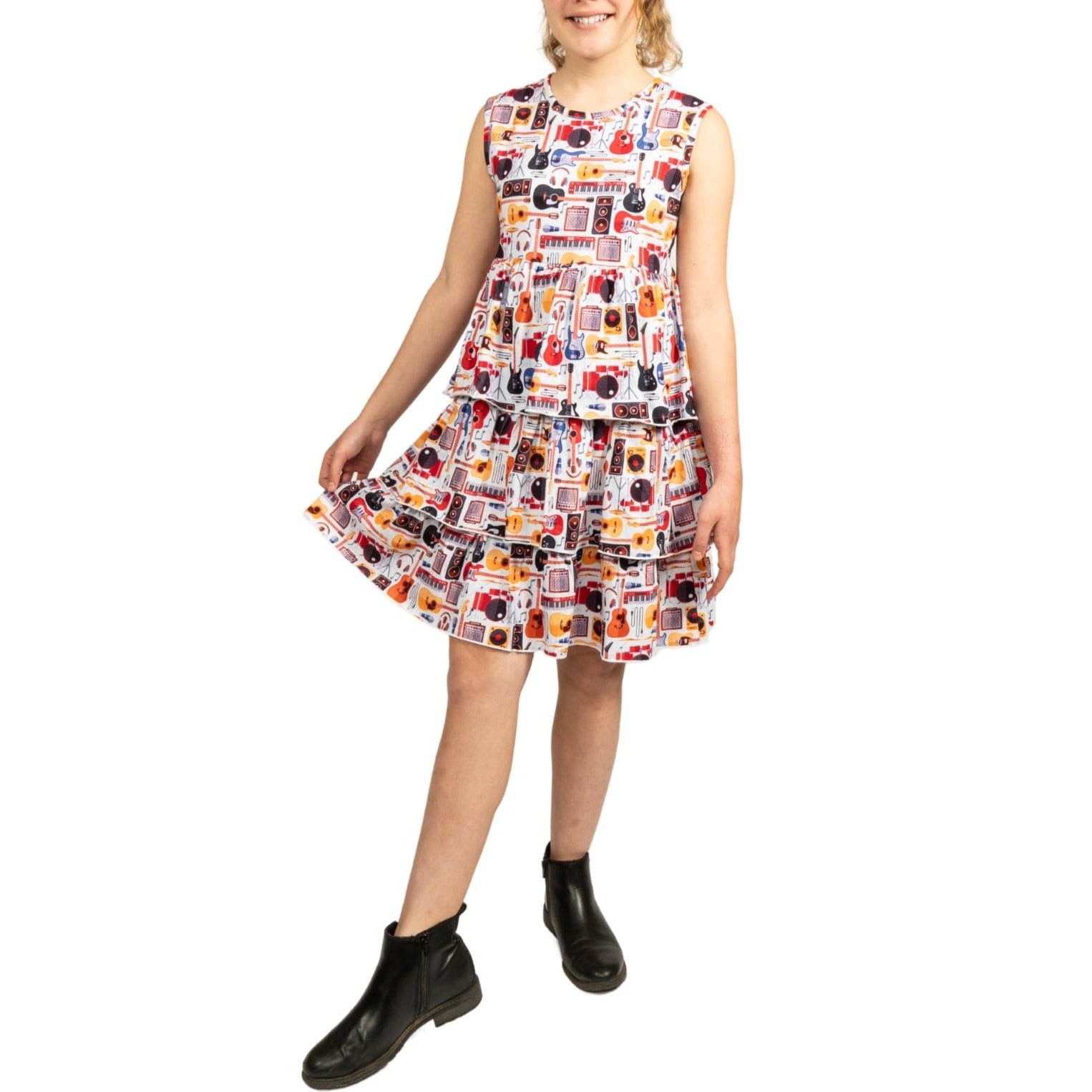 (Pre-order) Musical Instruments Kids Layered Dress