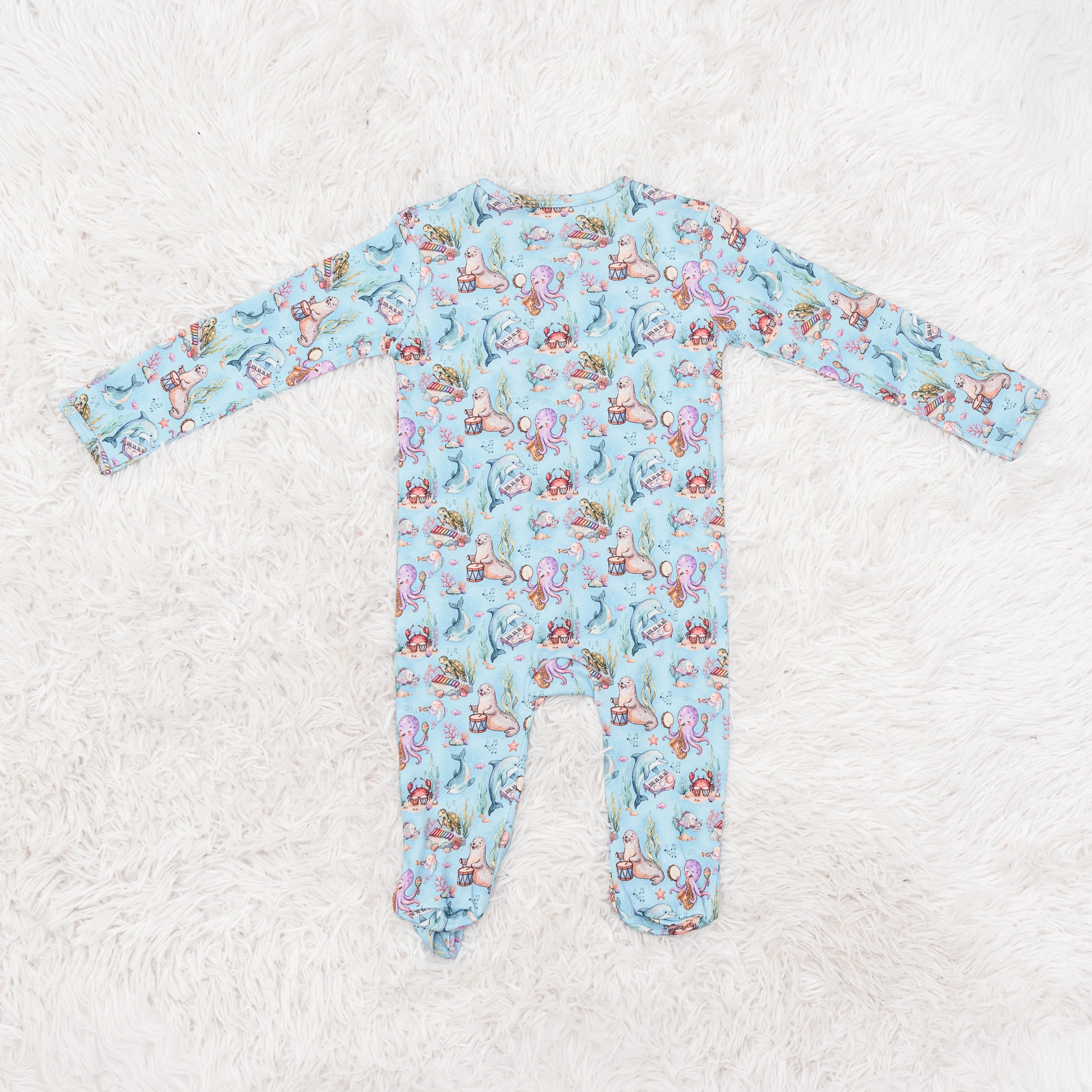 Musical Ocean Long Baby Bodysuit
