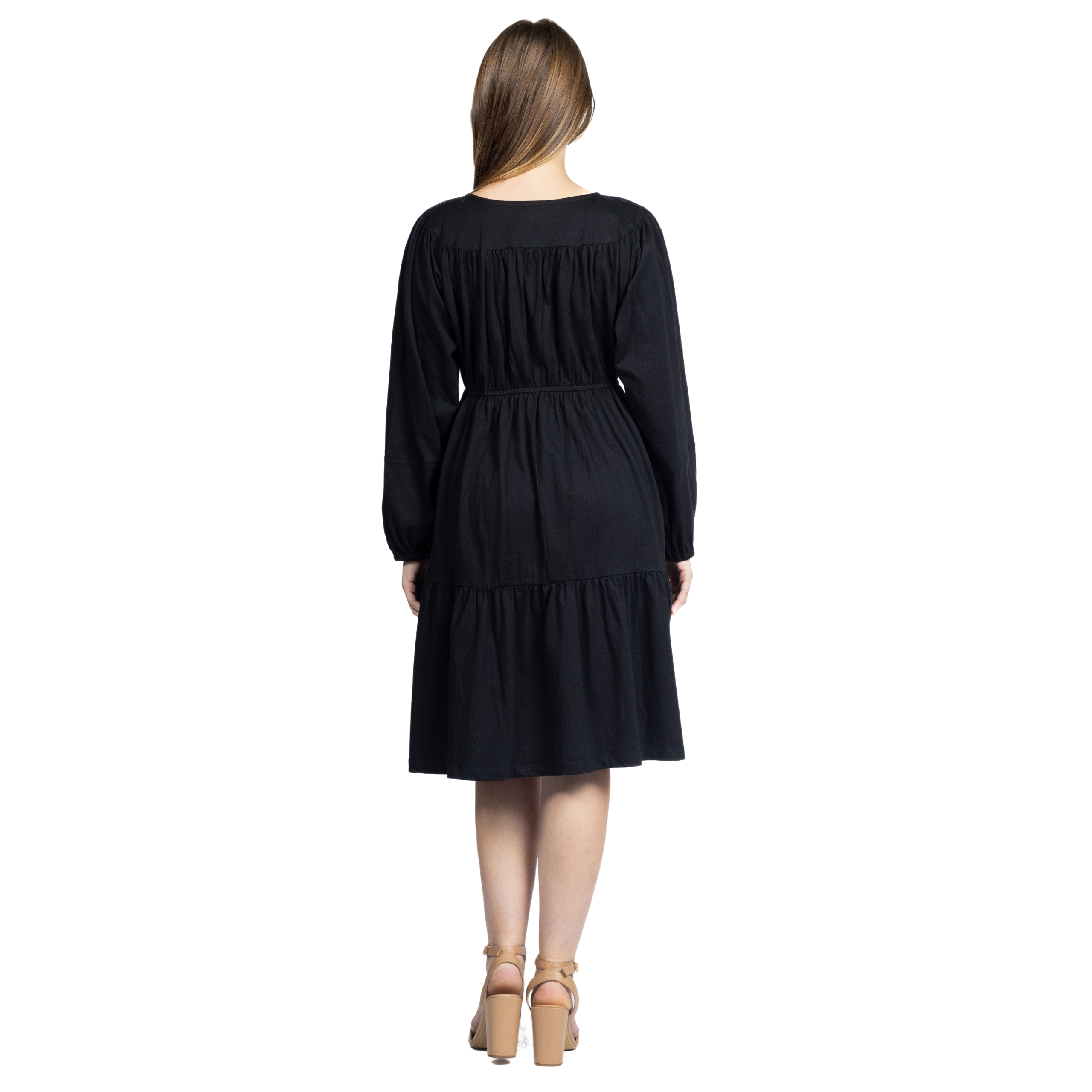 Musical Sheet Long Sleeve Dress (With Waist Seam)