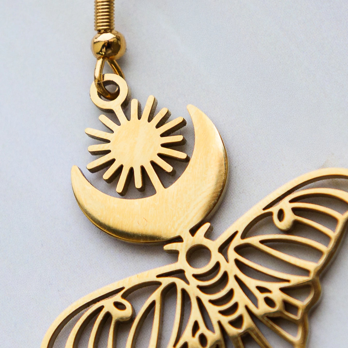 Mystical Moth Stainless Steel Earrings