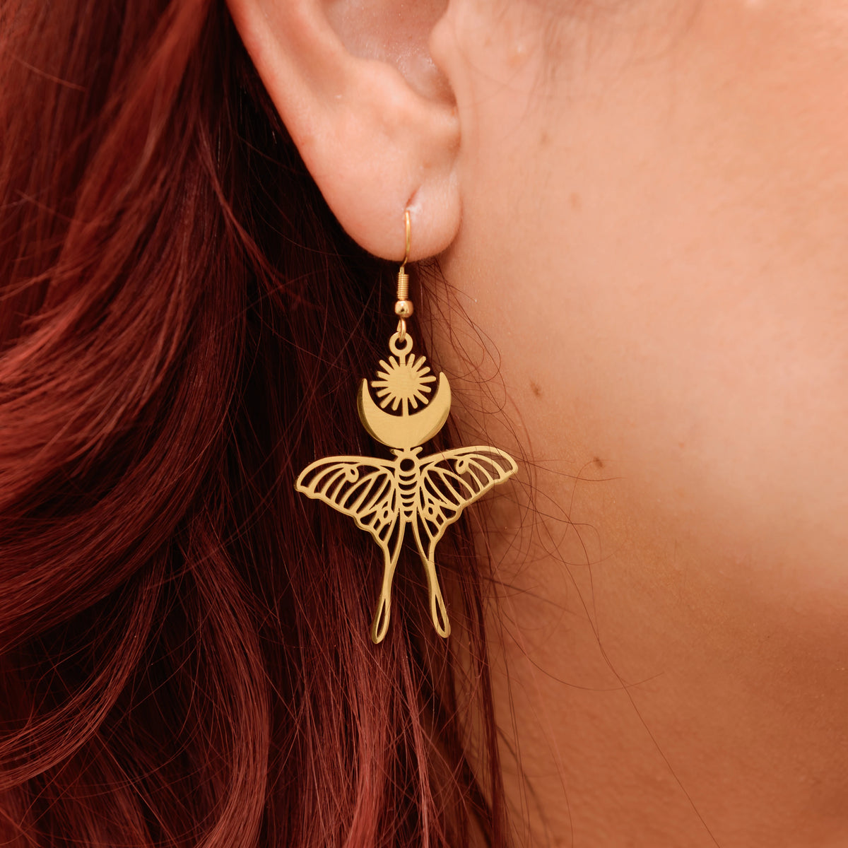 Mystical Moth Stainless Steel Earrings