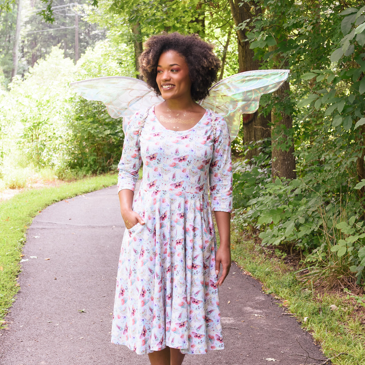 Mystical Moths Twirl Dress with Pockets