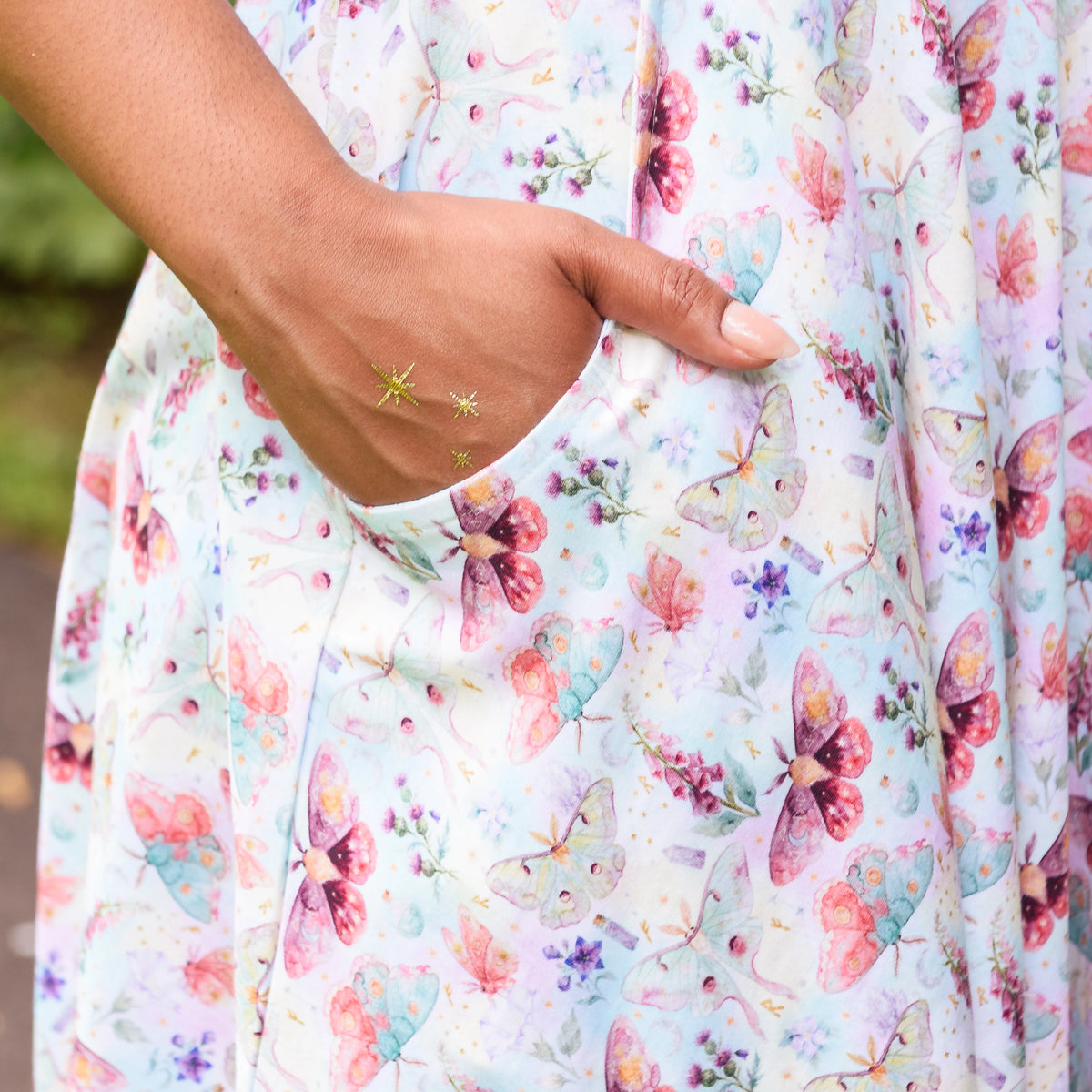 Mystical Moths Twirl Dress with Pockets