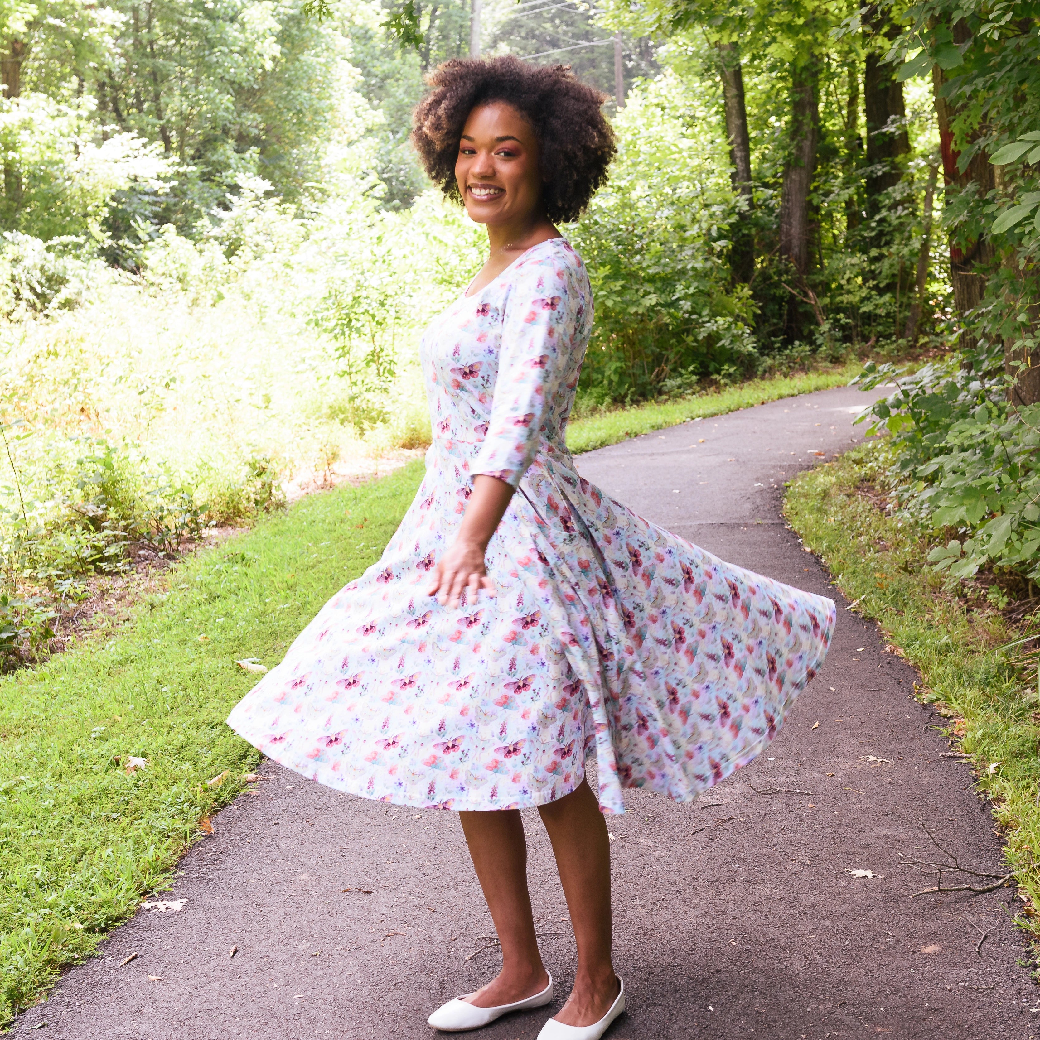 Mystical Moths Twirl Dress with Pockets