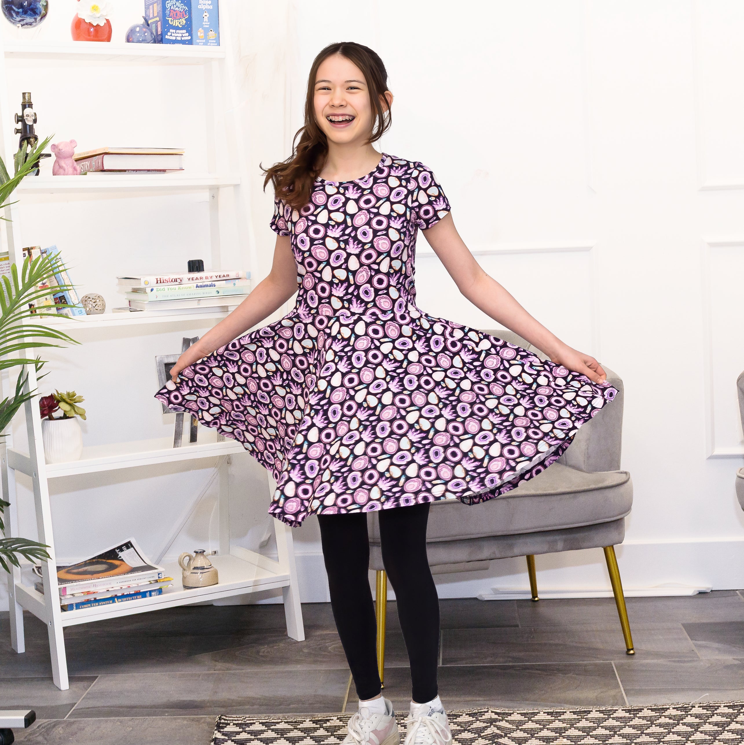 Mystic Minerals Kids Twirl Dress with Pockets