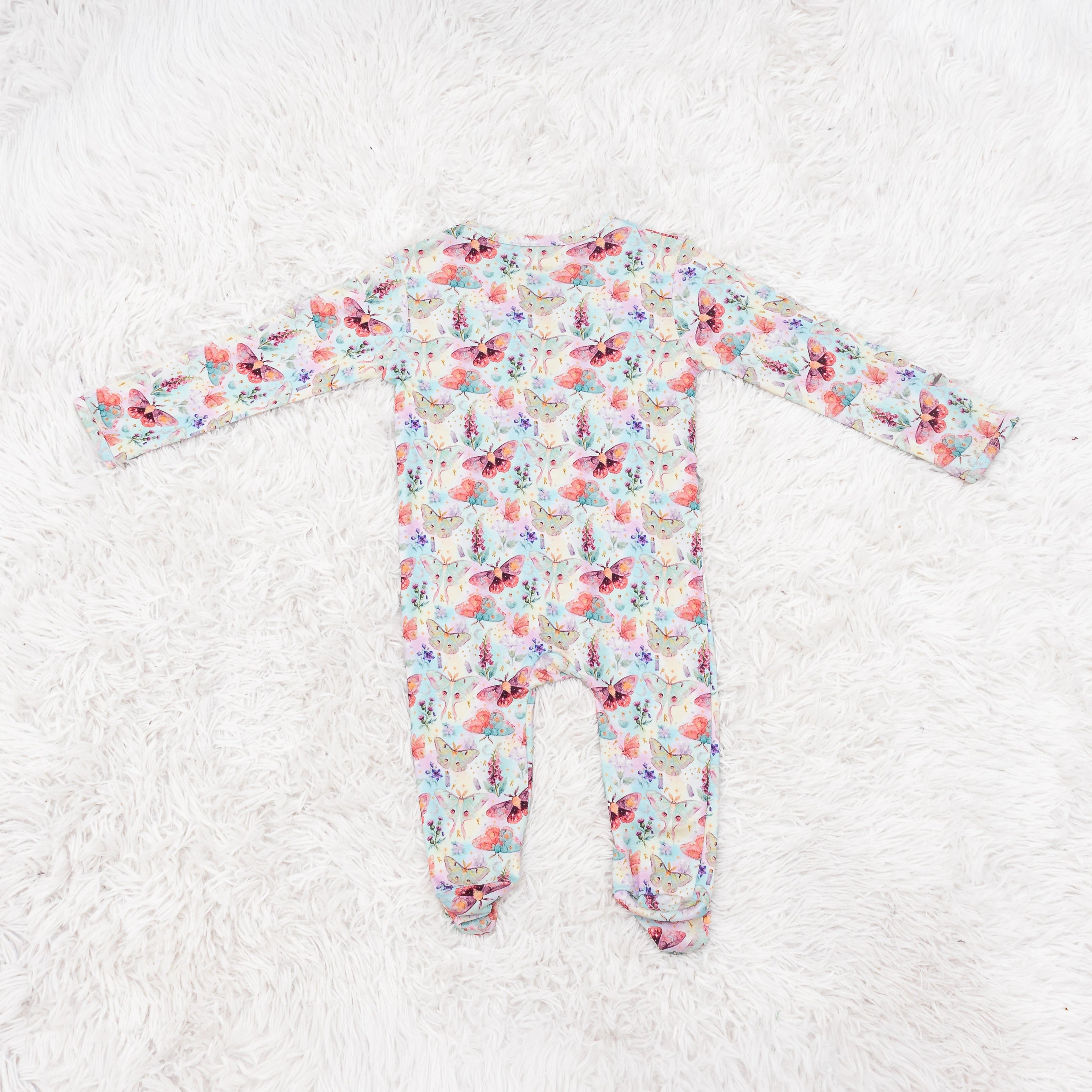 Mystical Moths Long Baby Bodysuit