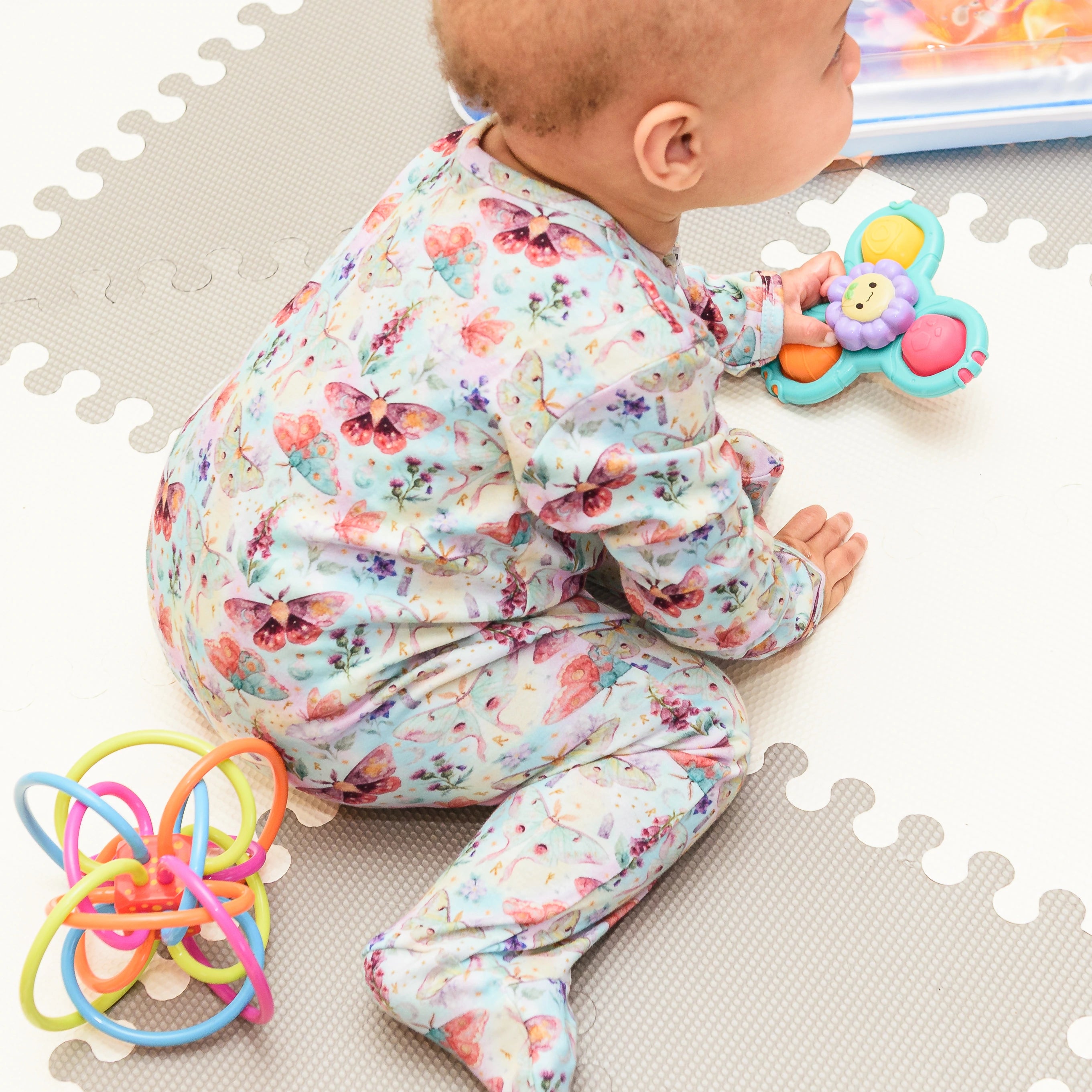 Mystical Moths Long Baby Bodysuit