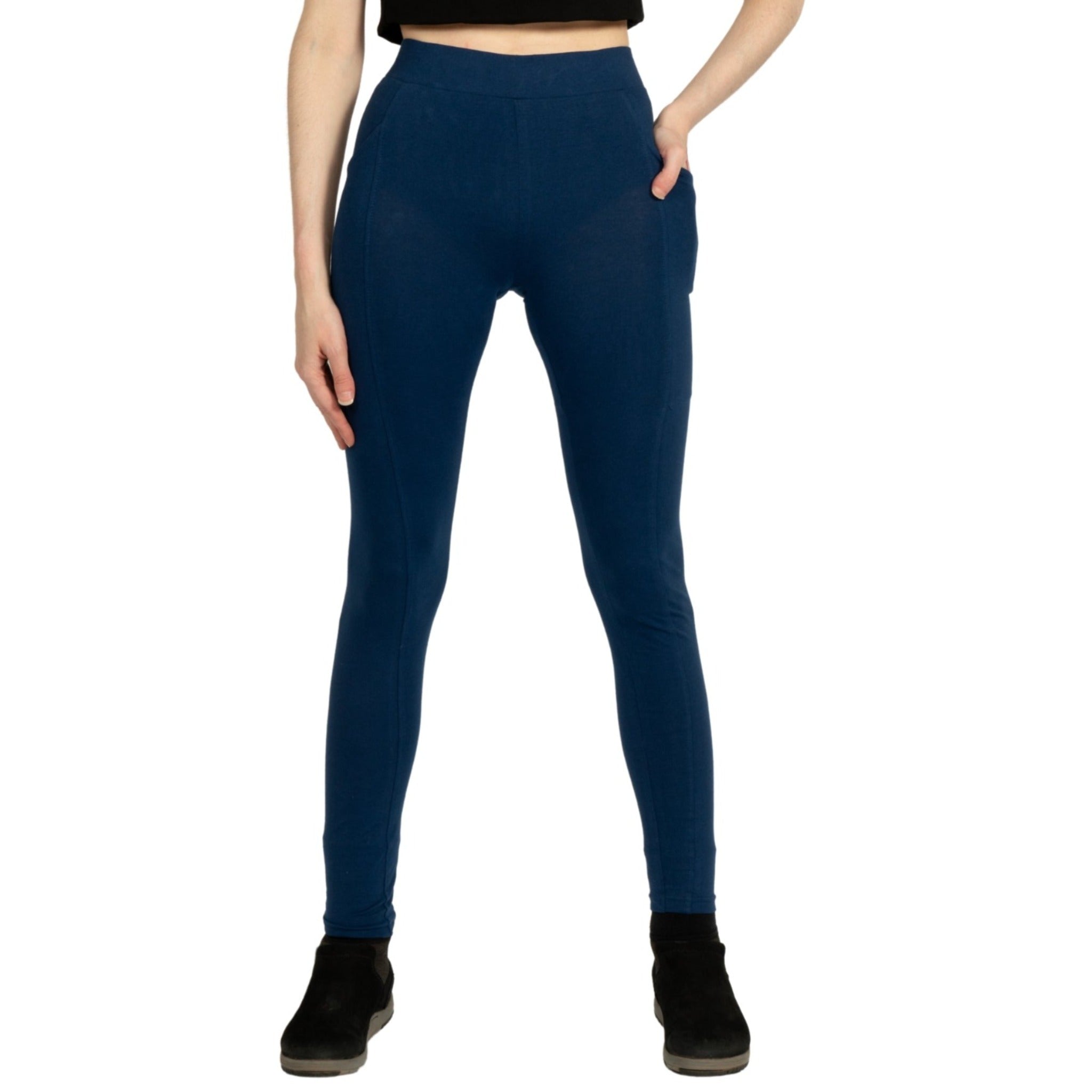 Navy Blue Adults Leggings with Pockets