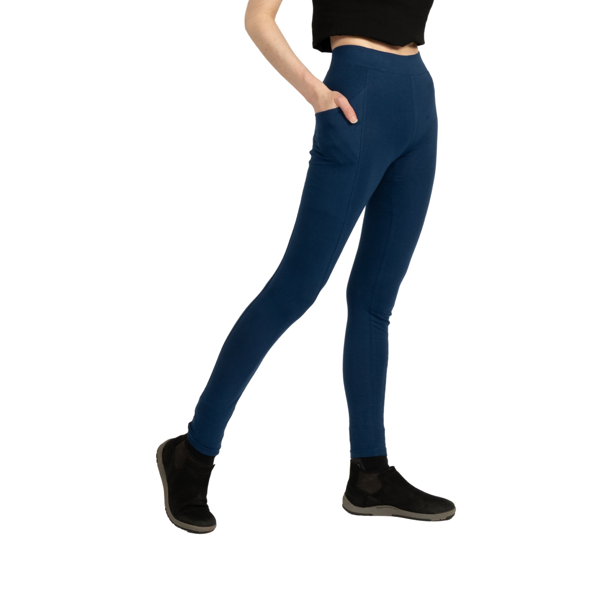 Navy Blue Adults Leggings with Pockets