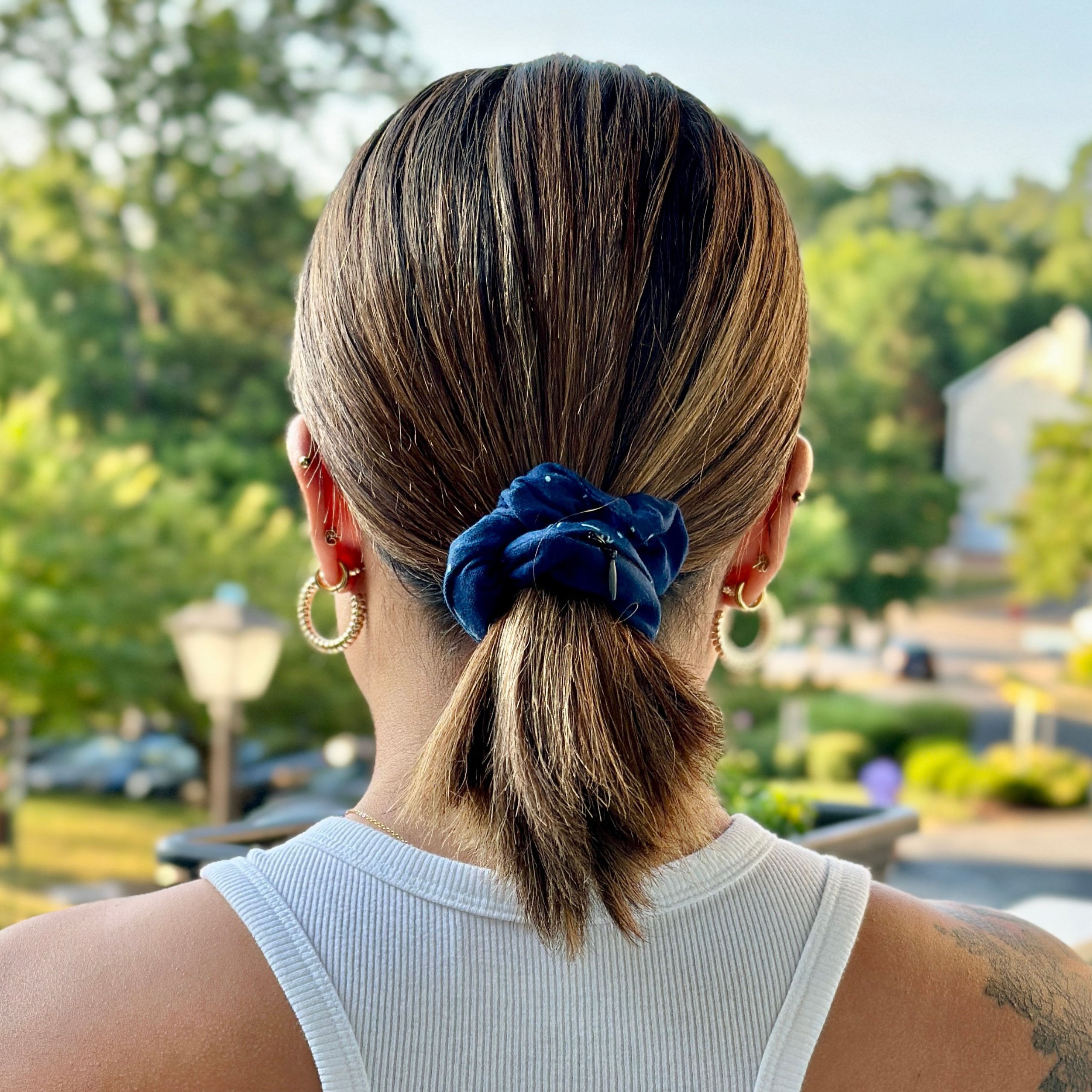 3-Pack Navy Constellations Scrunchies with Pocket