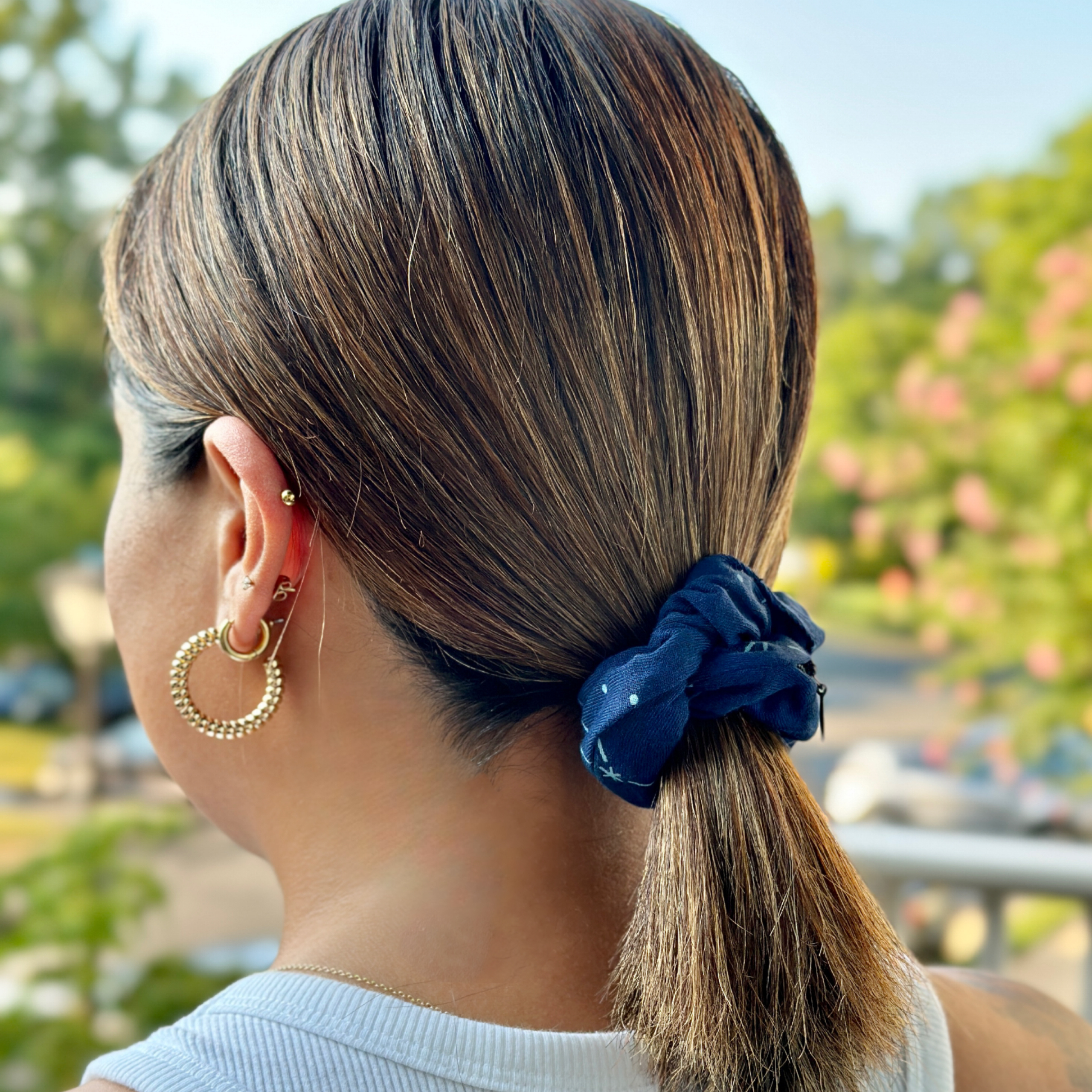 3-Pack Navy Constellations Scrunchies with Pocket