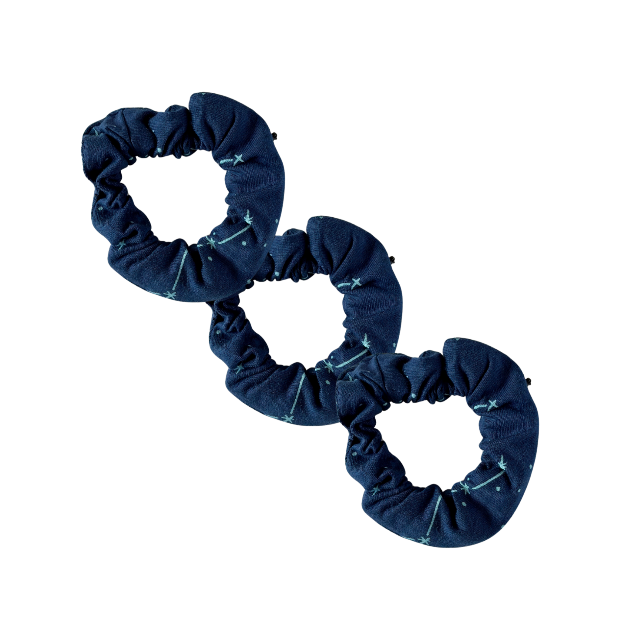 3-Pack Navy Constellations Scrunchies with Pocket