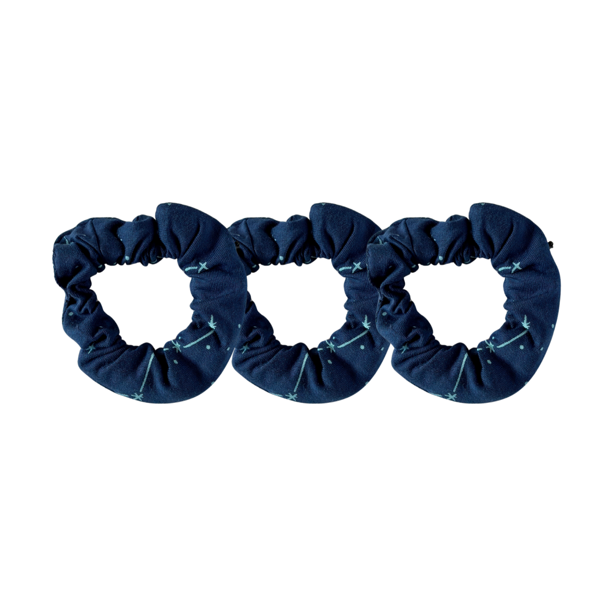 3-Pack Navy Constellations Scrunchies with Pocket